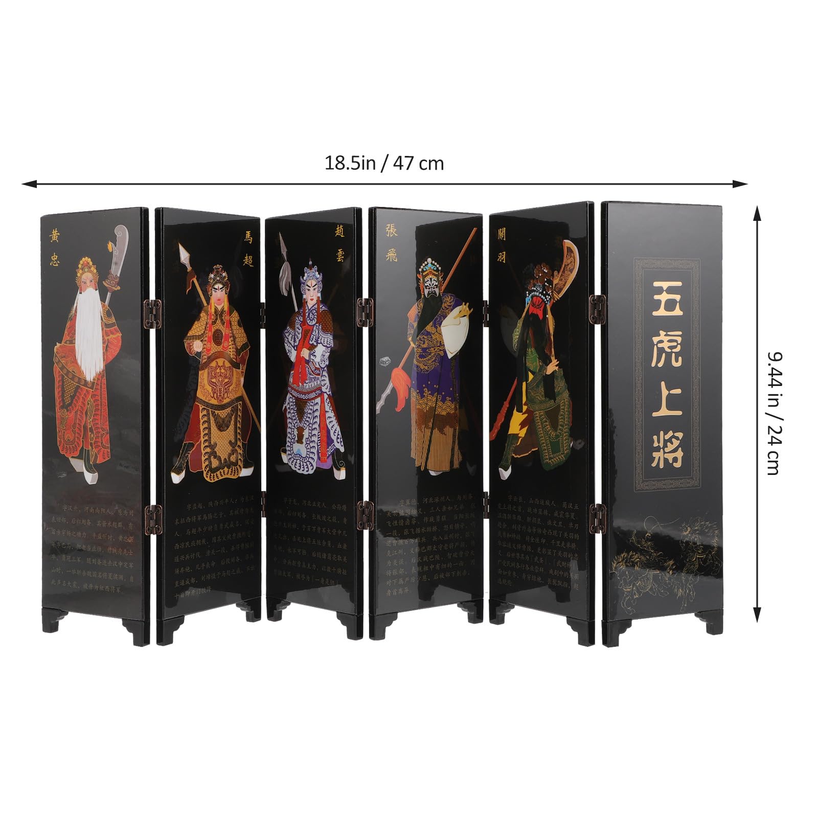 TOYANDONA Paravento Versatile e Decorativo Mini Divisorio Stile Cinese Pieghevole in Legno per Desktop Adatto per Arredamento Casa e Appassionati di Cultura Orientale