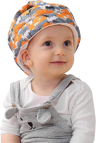 Miniatura 1 de GREUS Casco de bebé para caminar gateando, almohada de protección de cabeza ajustable anticaídas para bebé, gorro de protección para niños pequeños