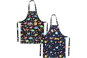 2 Pack Dinosaur Art Smock for Kids, Adjustable Kids Art Apron for Painting & Baking