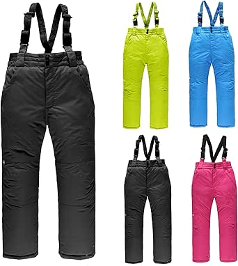 Chrisuno Kid's Winter Insulated Waterproof Ski Bib Overalls Snowboarding Pants Snow Pants Boys Snow Bibs Girls Snowpants Youth Husky Ski Pants Snowbi