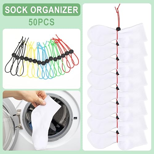 Miniatura 3 de Wowangce 50 clips de calcetines para ropa sucia que bloquea tus calcetines, soporte para calcetines de lavandería, clips de corbata, organizador de