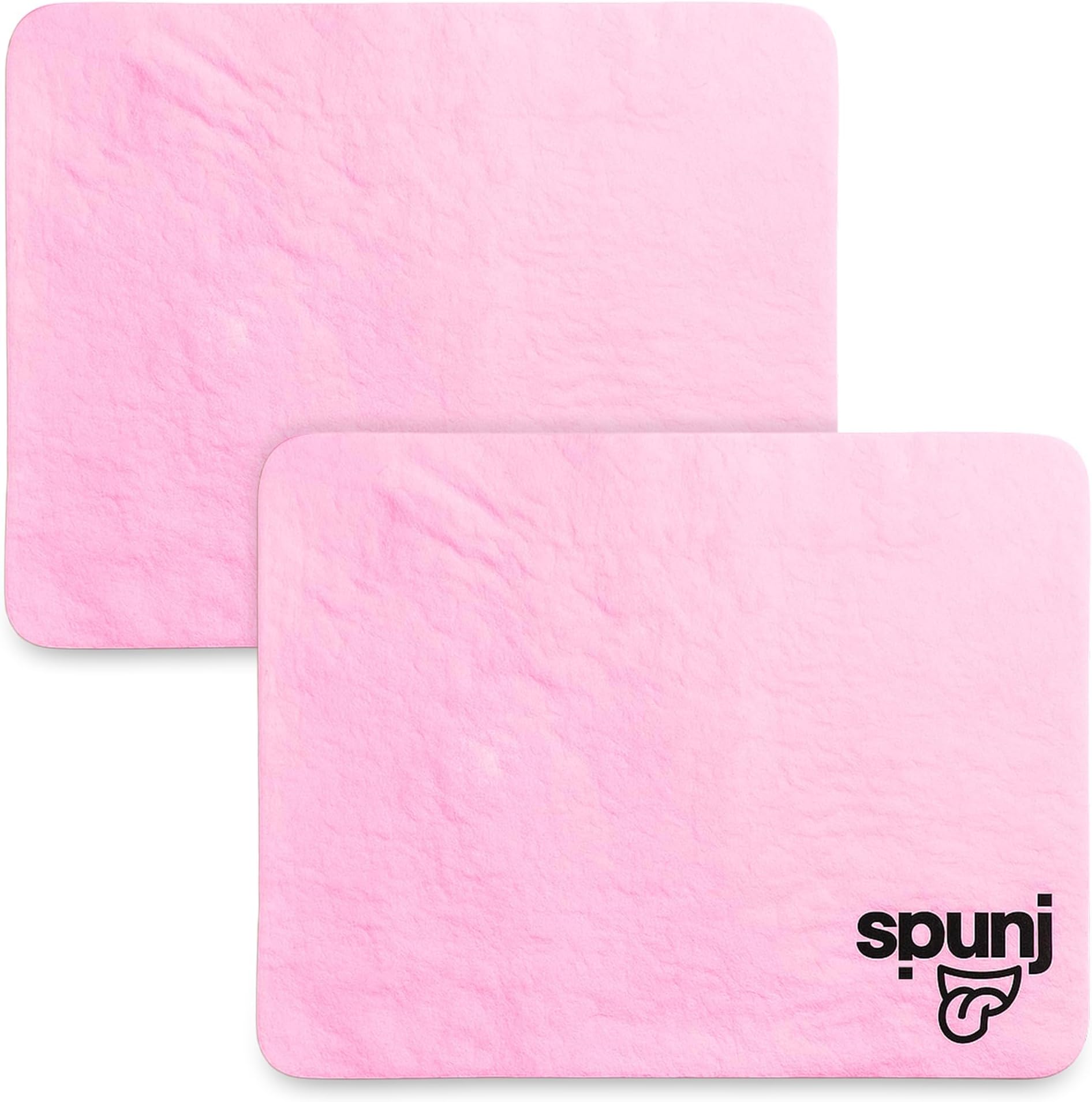 spunj 2pk Ultra Thirsty Sponge Kitchen Cloth Cleaning Pink, 32x42cm Super Absorbent Wipe for Home, Holds 7x Its Weight in Water, Reusable and Durable, Ideal for Home, Bathroom, and Household Cleaning
