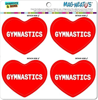Car Refrigerator Vinyl Magnet Set I Love Heart Sports Hobbies F-G - Gymnastics