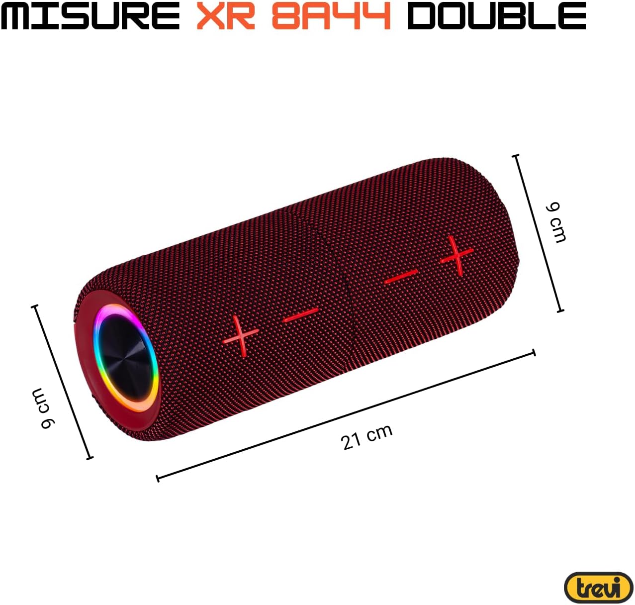 Dimensions of a single Trevi XR 8A44 DOUBLE speaker unit.