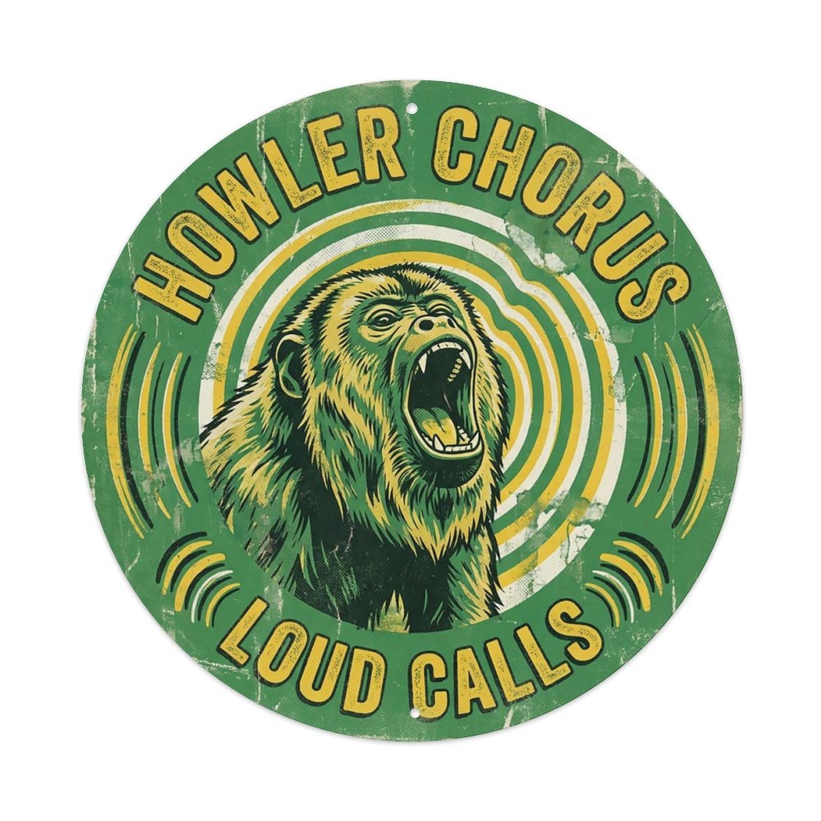 Cxhjca 8X8inch(20X20cm) Howler Chorus Loud Calls Metal Tin Sign