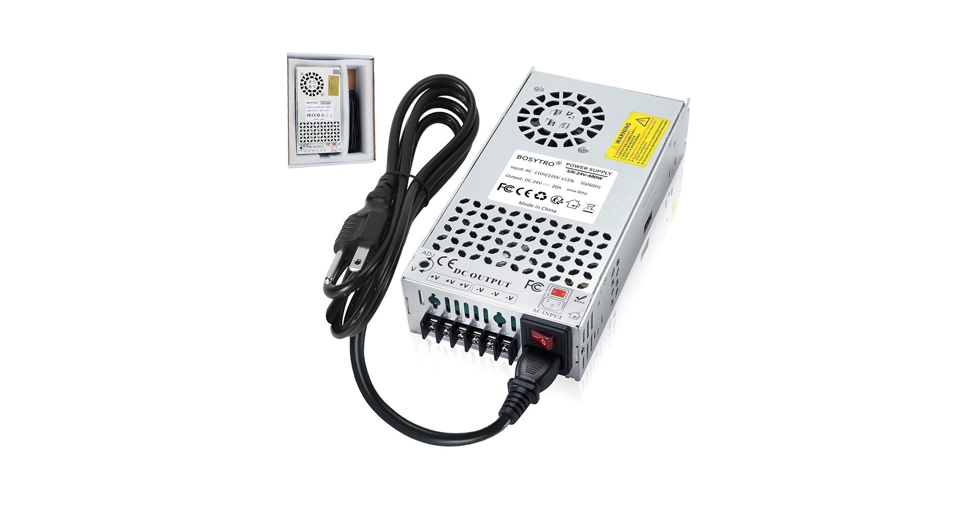 BOSYTRO 24V DC電源 1200W AC - DCコンバーターSMPS Amazon.com: DC Power Supply 24V 1200W, AC 110V-220V to DC
