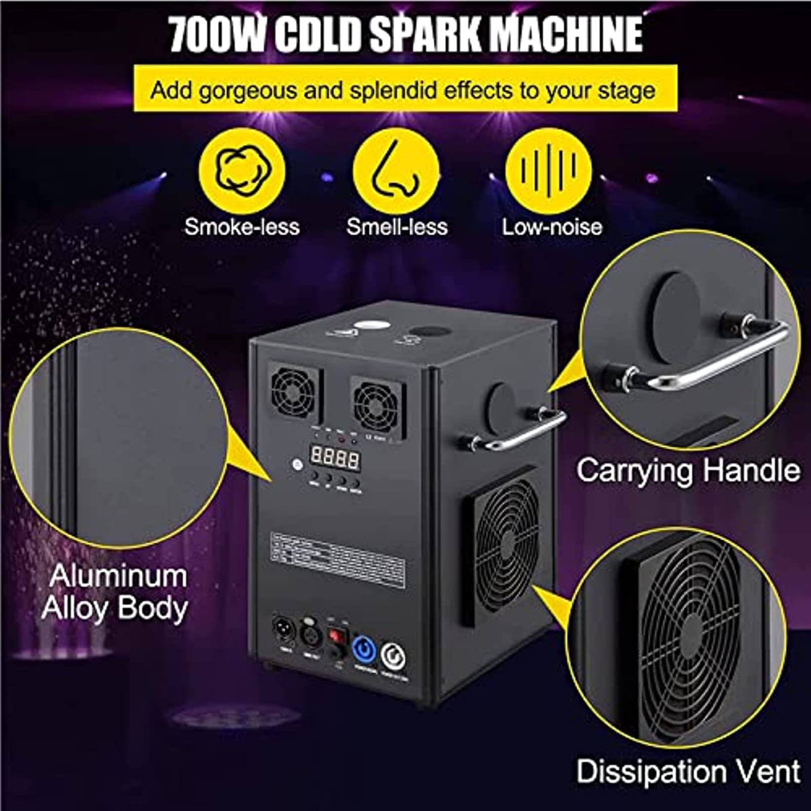 Macchina per Effetti Speciali Attrezzatura da Palco, 700W Smart DMX Telecomando Attrezzatura per Eventi Effetto Palcoscenico da Matrimonio, per Matrimonio, Spettacolo Musicale, DJ
