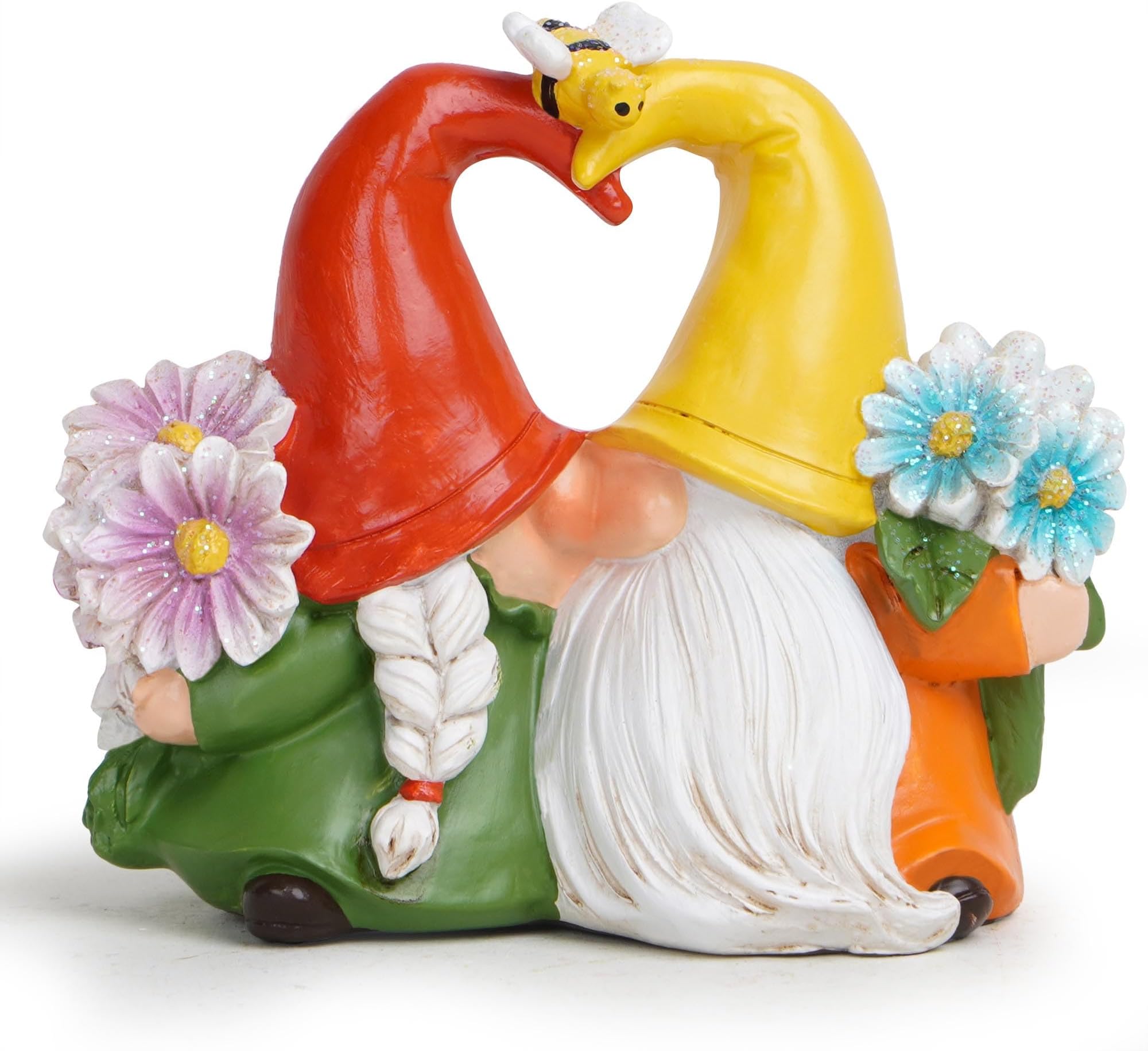 HodaoSpring Gnomes Gnomes Couple Decorations Flower Gnome Ornaments Decor Summer Gnome Figurines Elves for Outdoor Garden Decor Spring Birthday Gifts for Women, Mom, Grandma