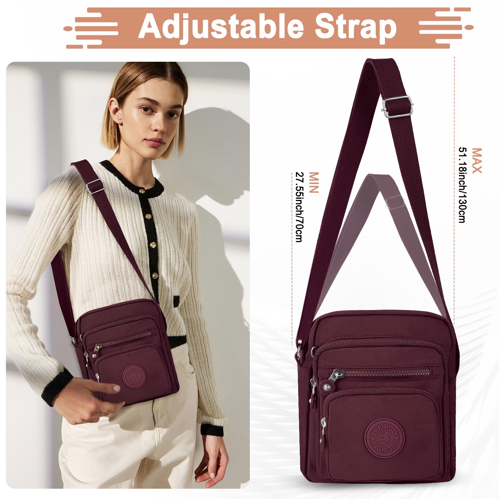 Borsa Tracolla Donna Crossbody Bag Donna Nylon Borsetta Tracolla Donna - Foto 23 di 52