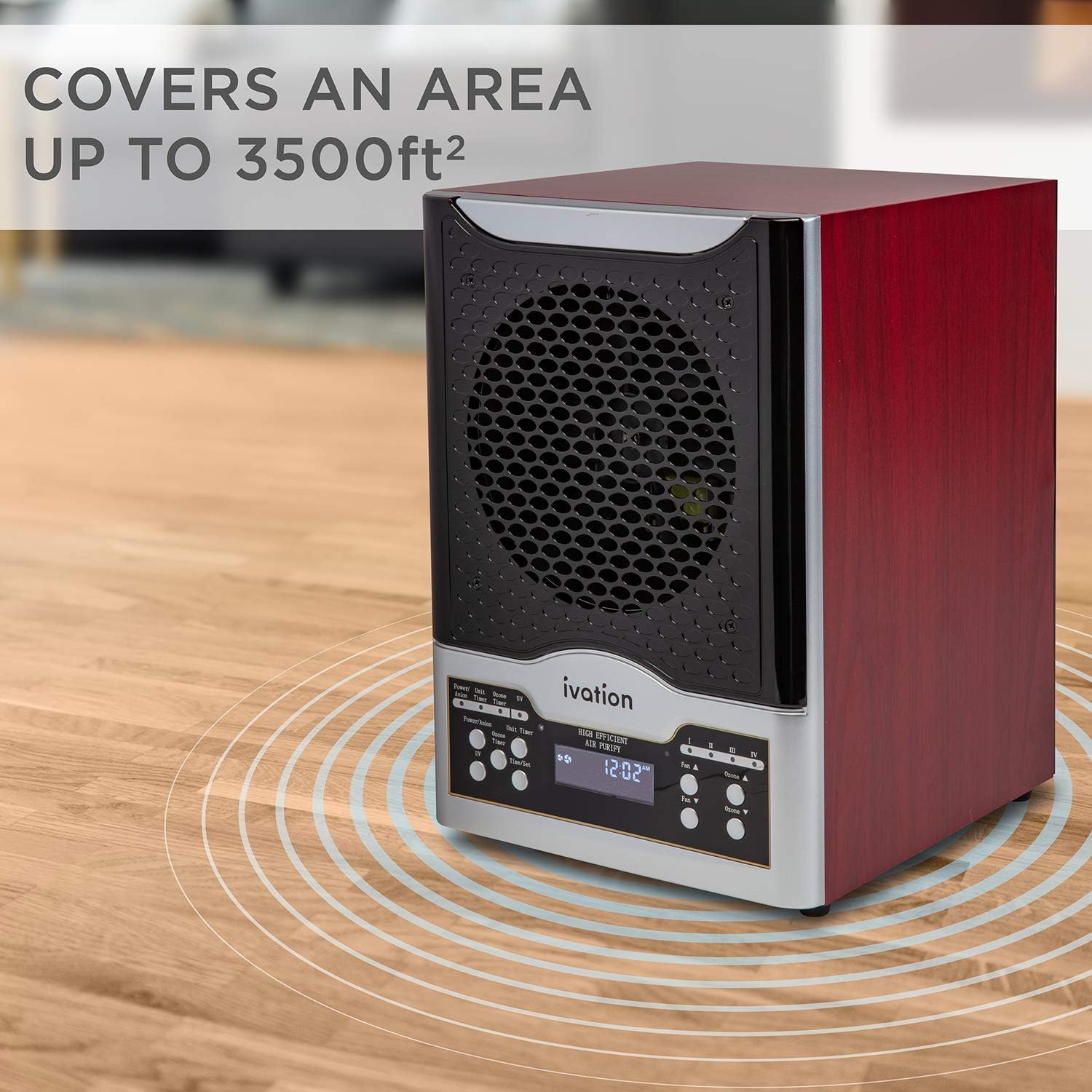 Ivation 5-in-1 HEPA Air Purifier with Digital Display and Remote