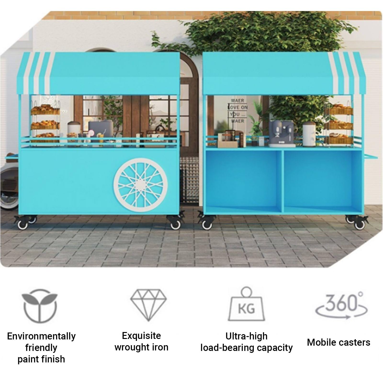 Portab - Carrello alimentare per mercatini notturni, centri commerciali e mercati, ideale per promuovere e progettare