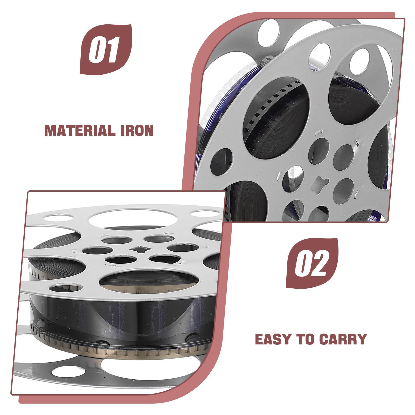 Retro Filmstreifen Dekoration aus Eisen mit Feiner Metallischer Struktur und Leichtem Design als Vintage Dekoartikel für Filmabend und Innenräume