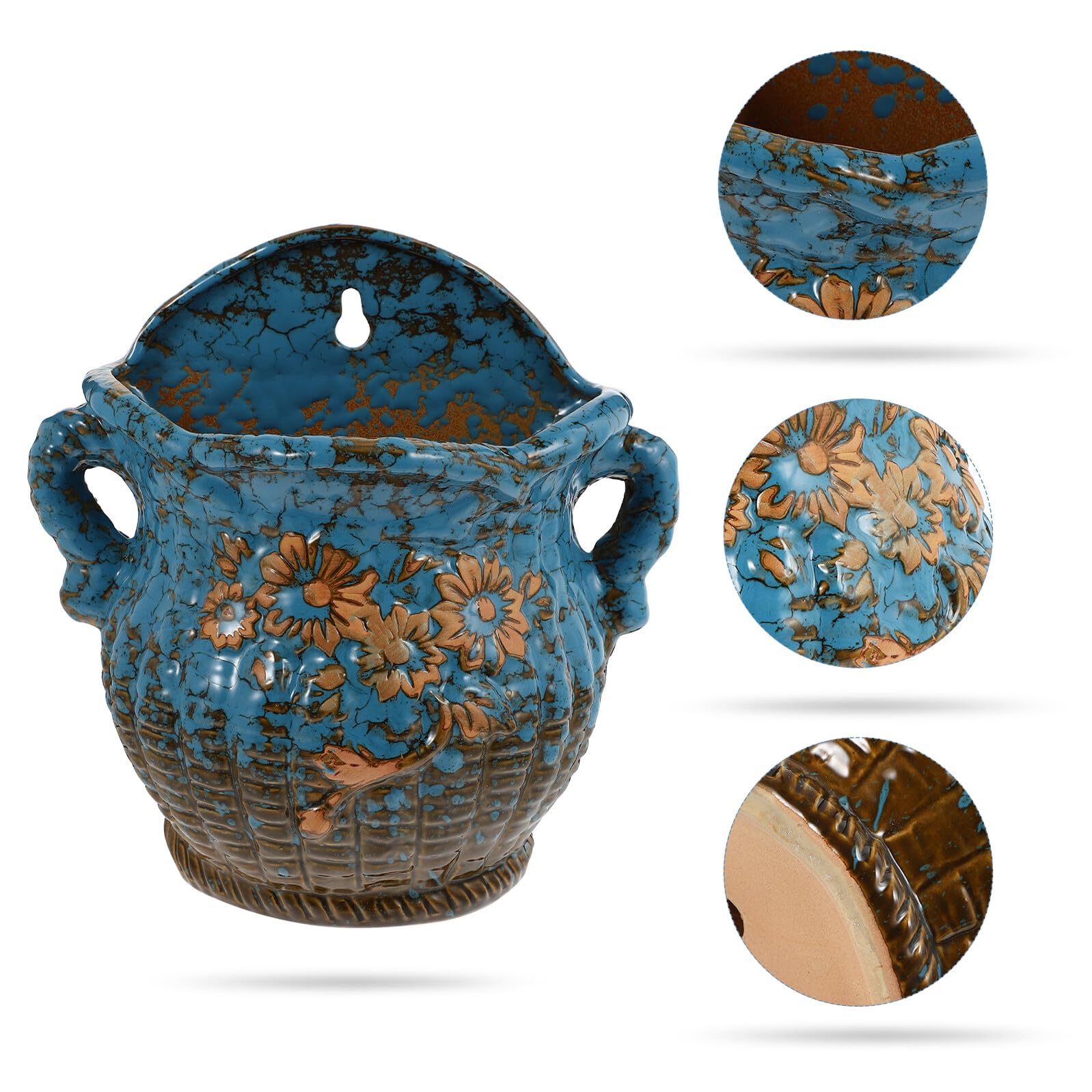 Ceramiczna Wisząca Doniczka Do Sukulentów Dekoracyjny Kwietnik Ścienny Oszczędzająca Miejsce Donica Do Małych Roślin i Wnętrz