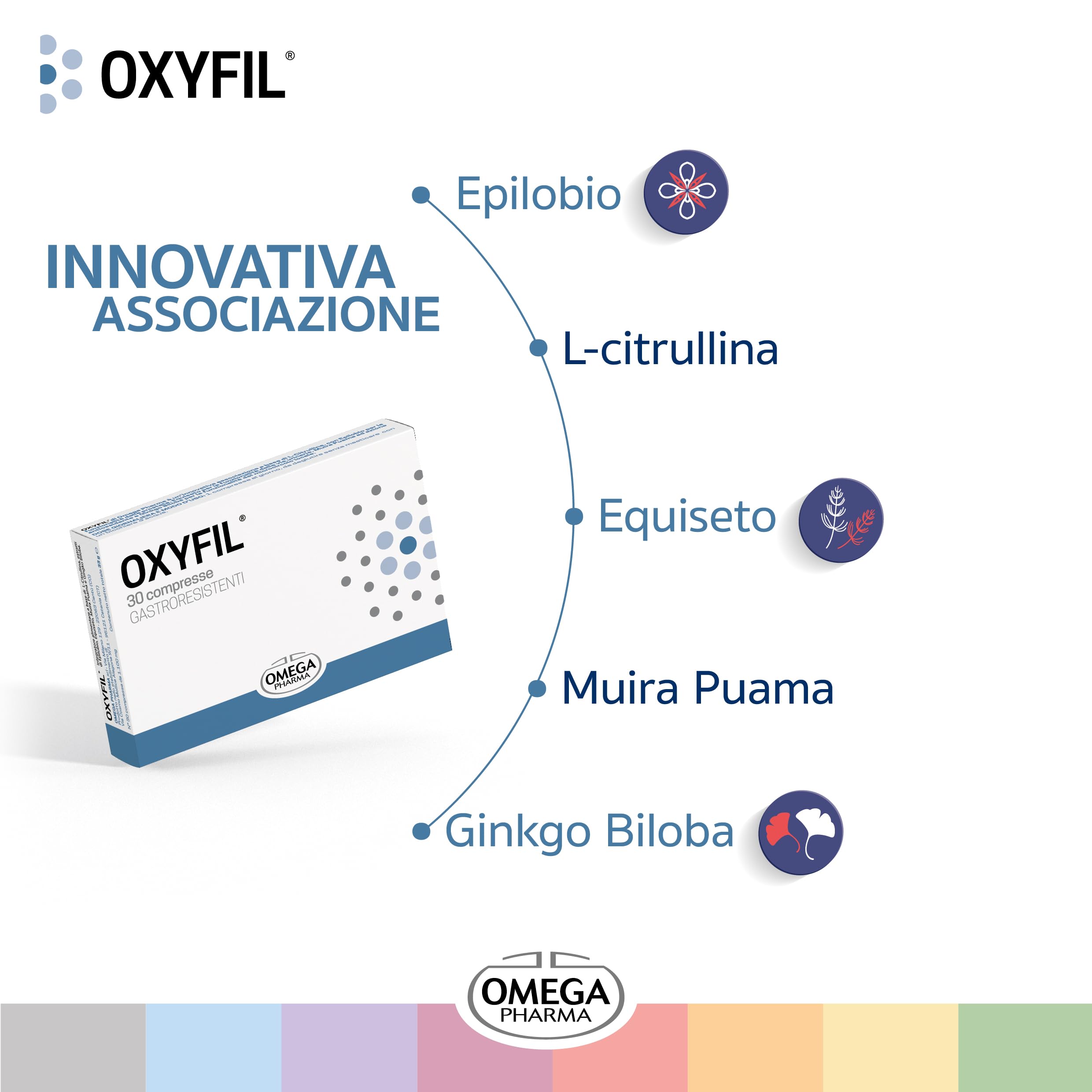 Omega Pharma - Oxyfil - Favorisce la funzionalità della Prostata, delle Vie Urinarie e del Microcircolo locale. Azione Antiossidante - 30 Compresse