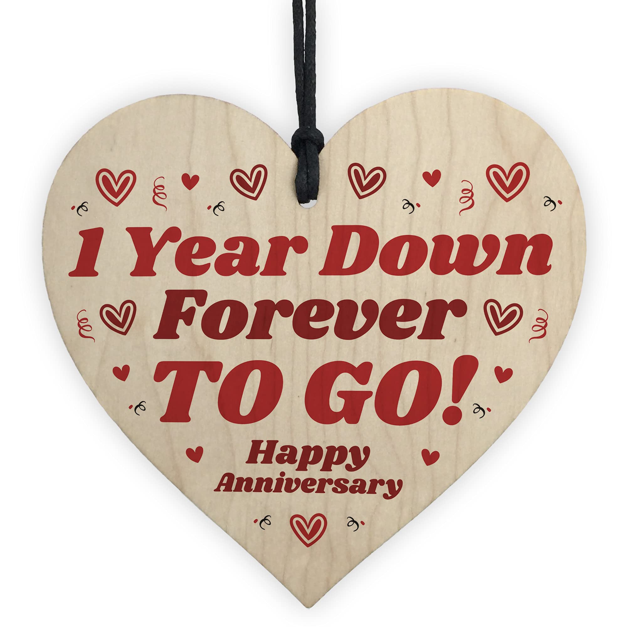Red Ocean 1 Year Down Forever To Go Funny 1st For Boyfriend or Girlfriend