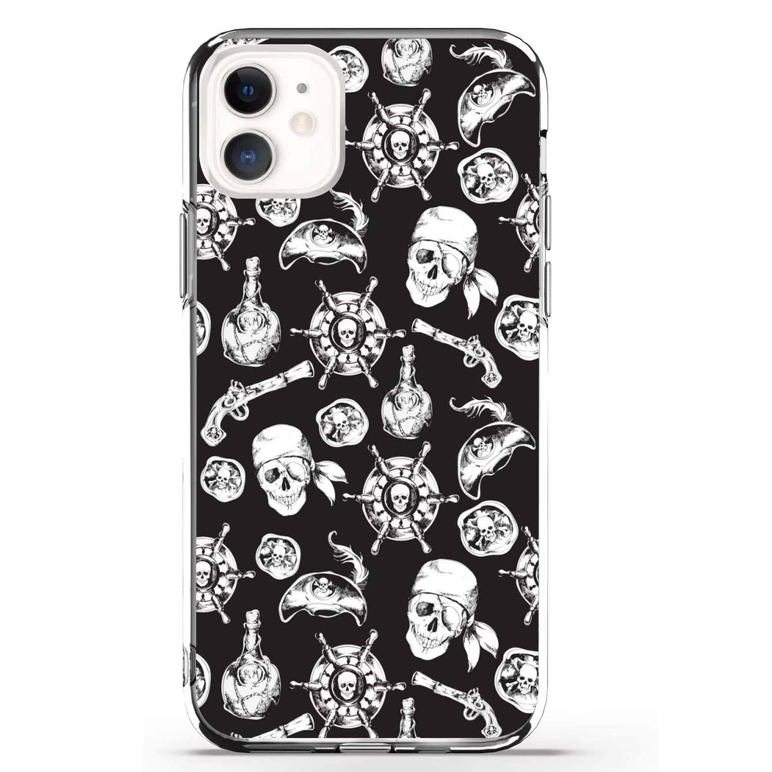 Hsdhacn Aesthetic seafaring Series Pattern case for iPhone 11, Anti-Scratch Shockproof Cover Compatible with iPhone 11, Pirate Skull Trendy Design iPhone Case Support Wireless Charging