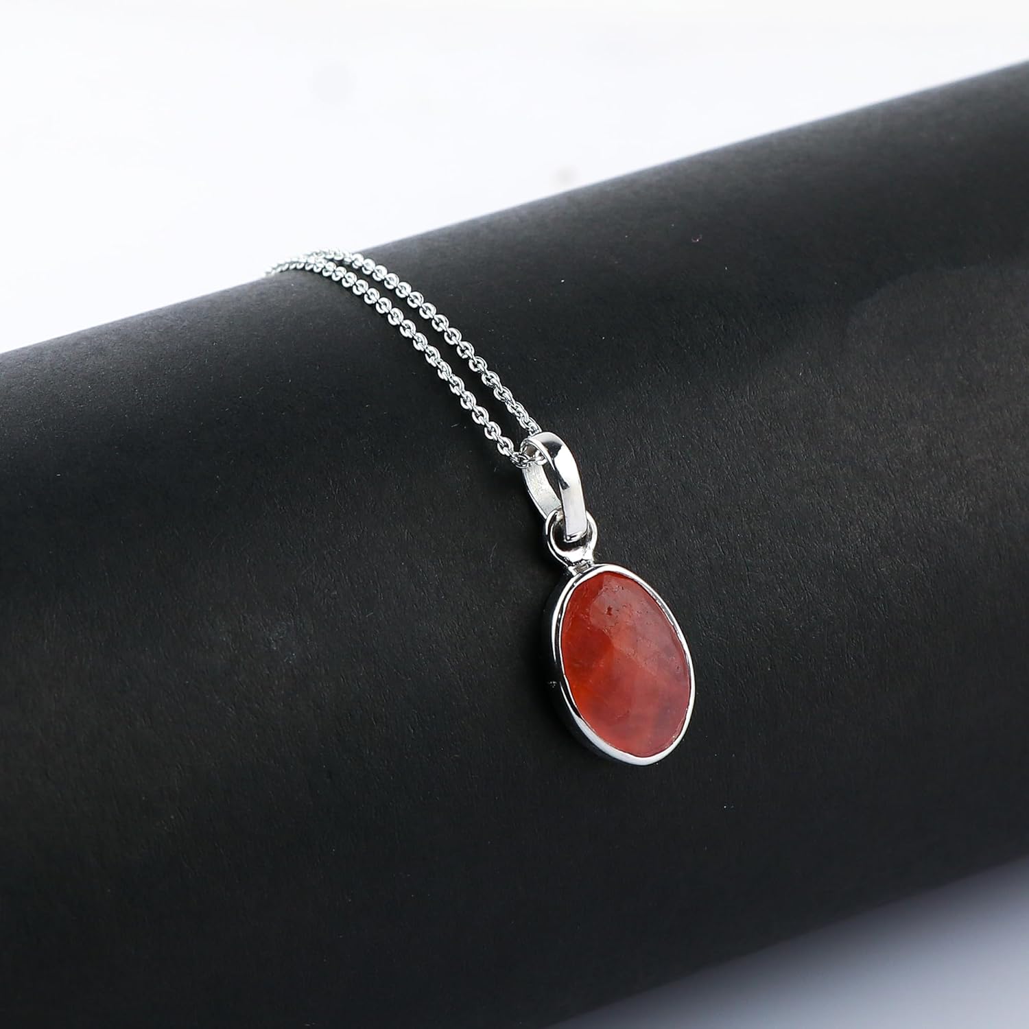 CRYSTALIS Natural Rhodochrosite Gemstone Pendant Necklace, High Grade Irregular Rose Cut Crystal in Bezel, Chakra Healing Stone, Women Gift Jewelry, Dainty 925 Sterling Silver Chain 18 inch - Image 4