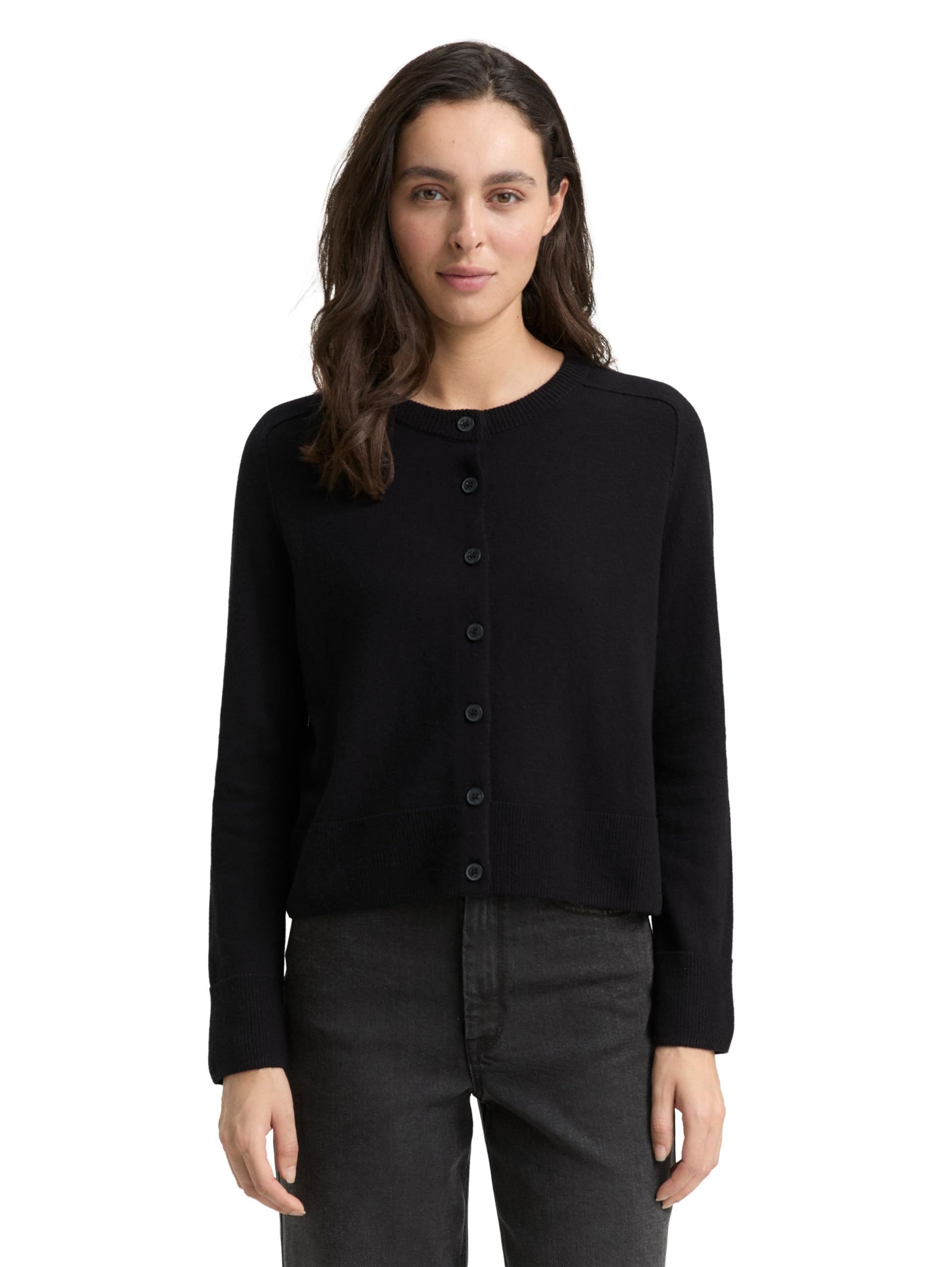 Tom Tailor Damen 1047700 Cardigan mit Rundhalsausschnitt