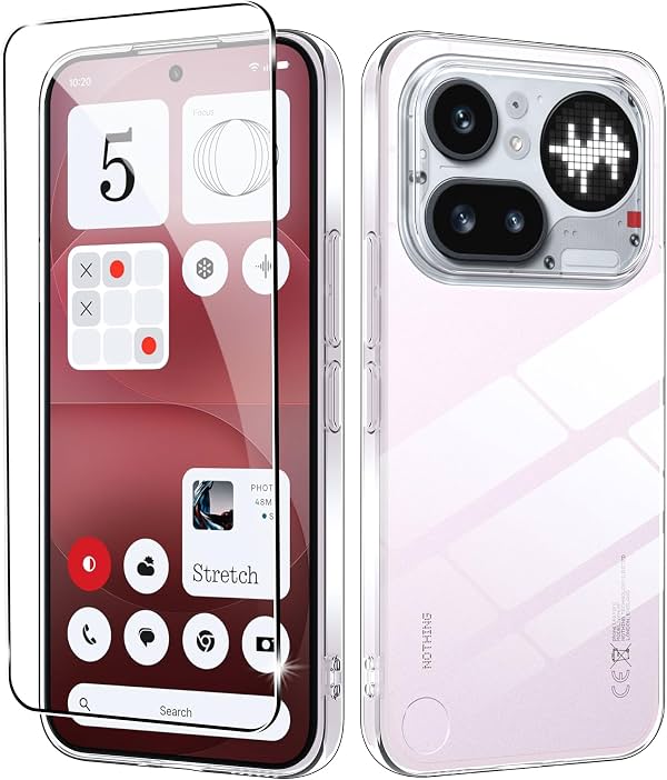 Para Nothing Phone (4a) Pro, protector de pantalla (1 paquete) de vidrio templado con película y funda, dureza 9H, antirayaduras, compatible con fundas, sin burbujas, HD transparente