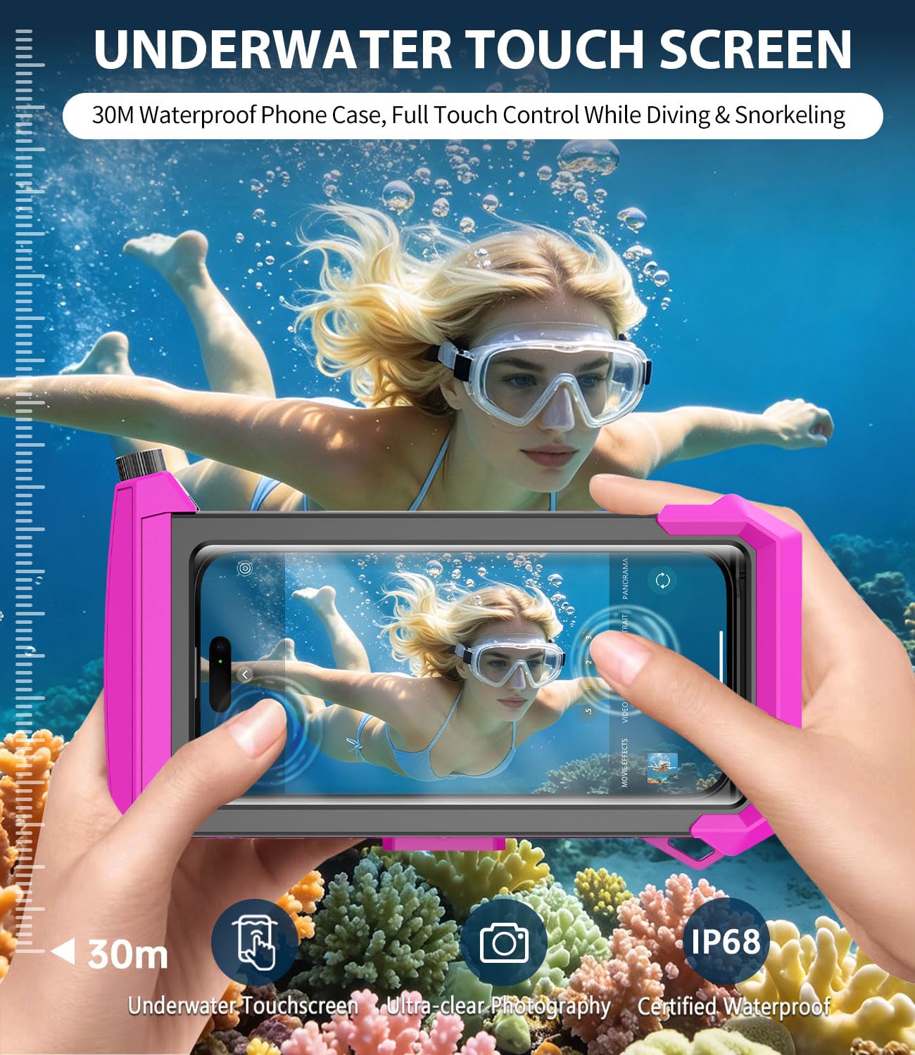 Custodia subacquea per snorkeling, custodia impermeabile per immersioni