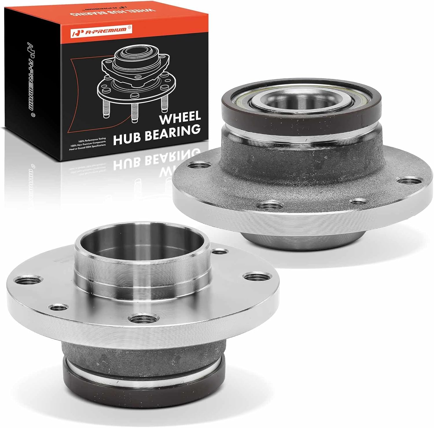 A-Premium 2 x Rear Wheel Bearing and Hub Assembly Compatible with Fiat 500 2012-2019