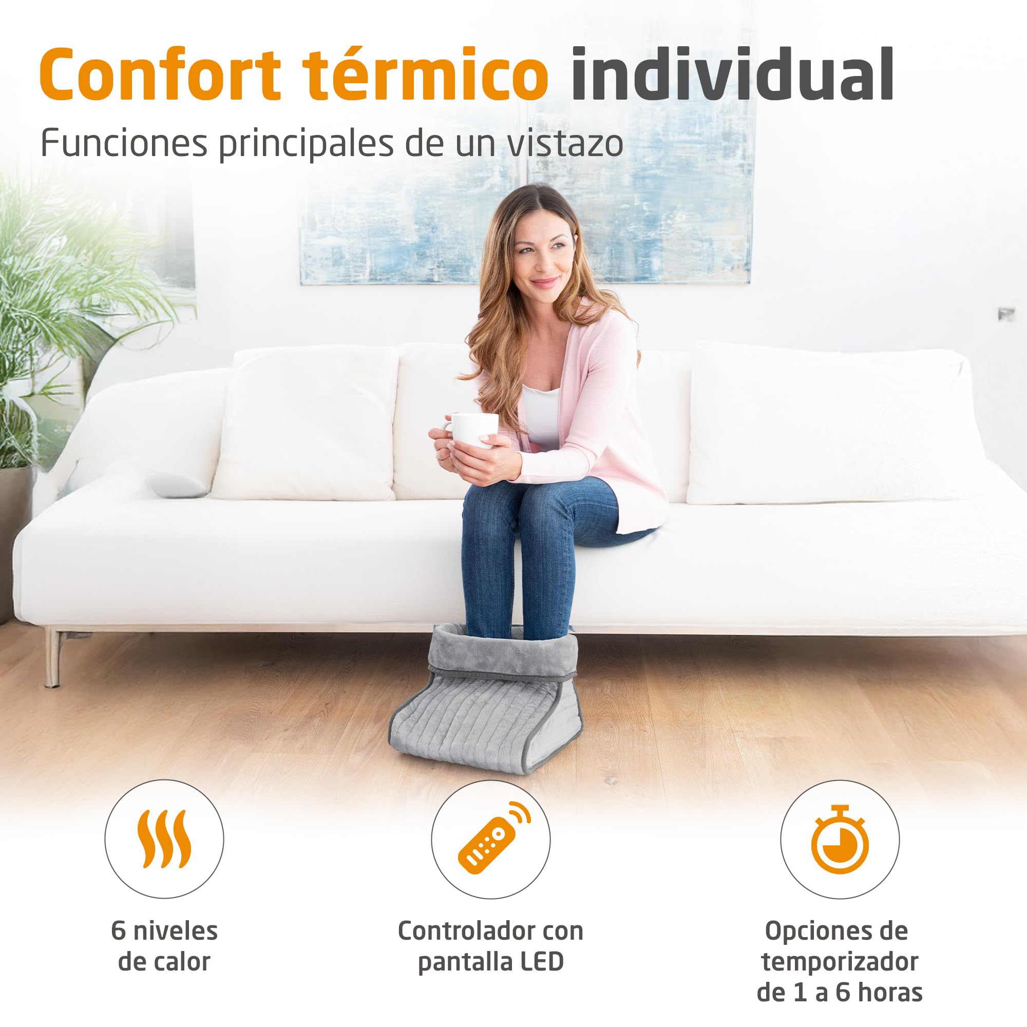 medisana FWS Calientapiés, Manta calefactora para los pies, Forro interior mullido y lavable, Desconexión automática, Protección contra el sobrecalentamiento, Hasta la talla de calzado 46