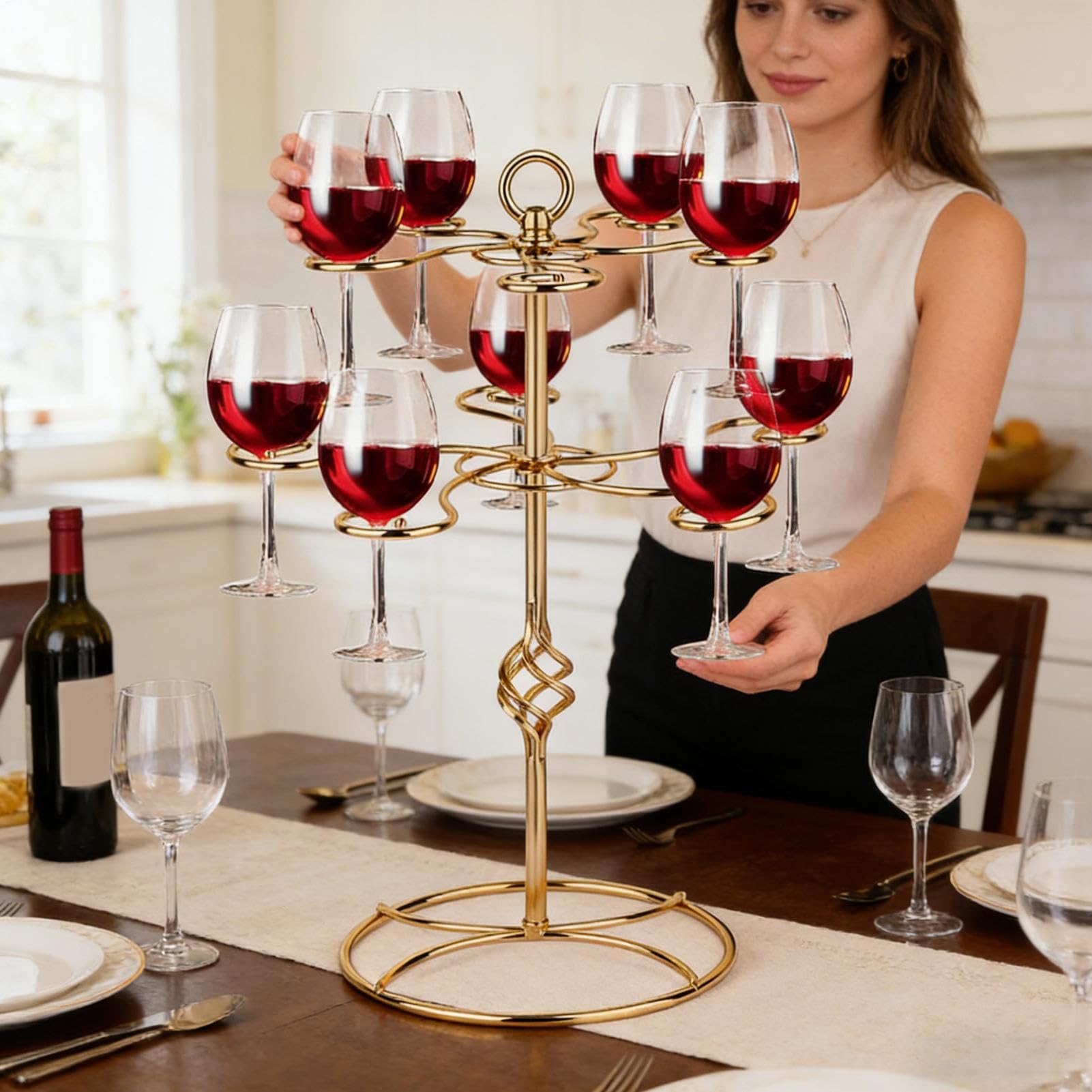 Albero da Cocktail Display per Bevande A Due Livelli con Dieci