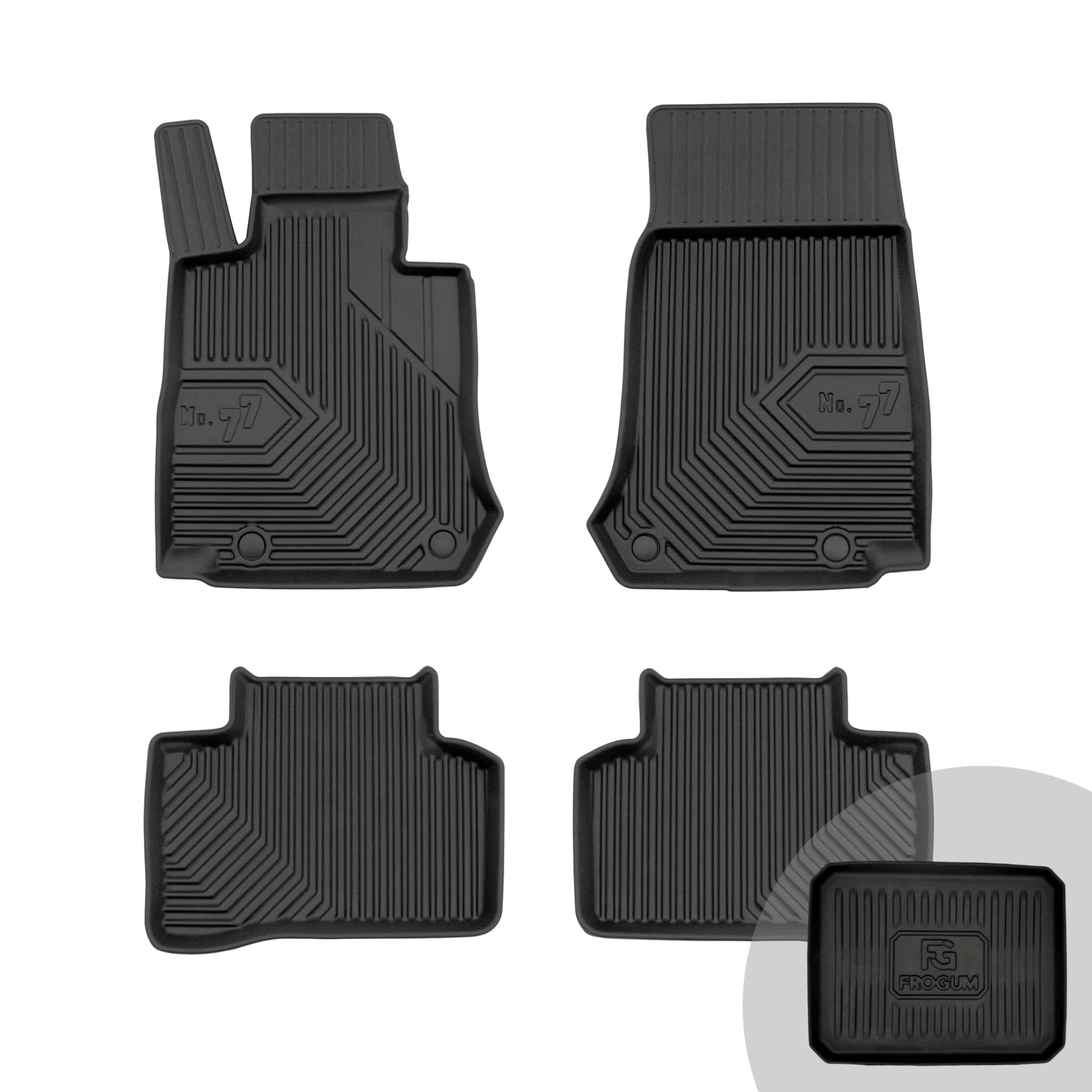 FROGUM No.77 Alfombrillas para Coche Alfombras para Mercedes-Benz GLC X253 Desde 2015 | Borde Alto | para Todo el año | Tamaño
