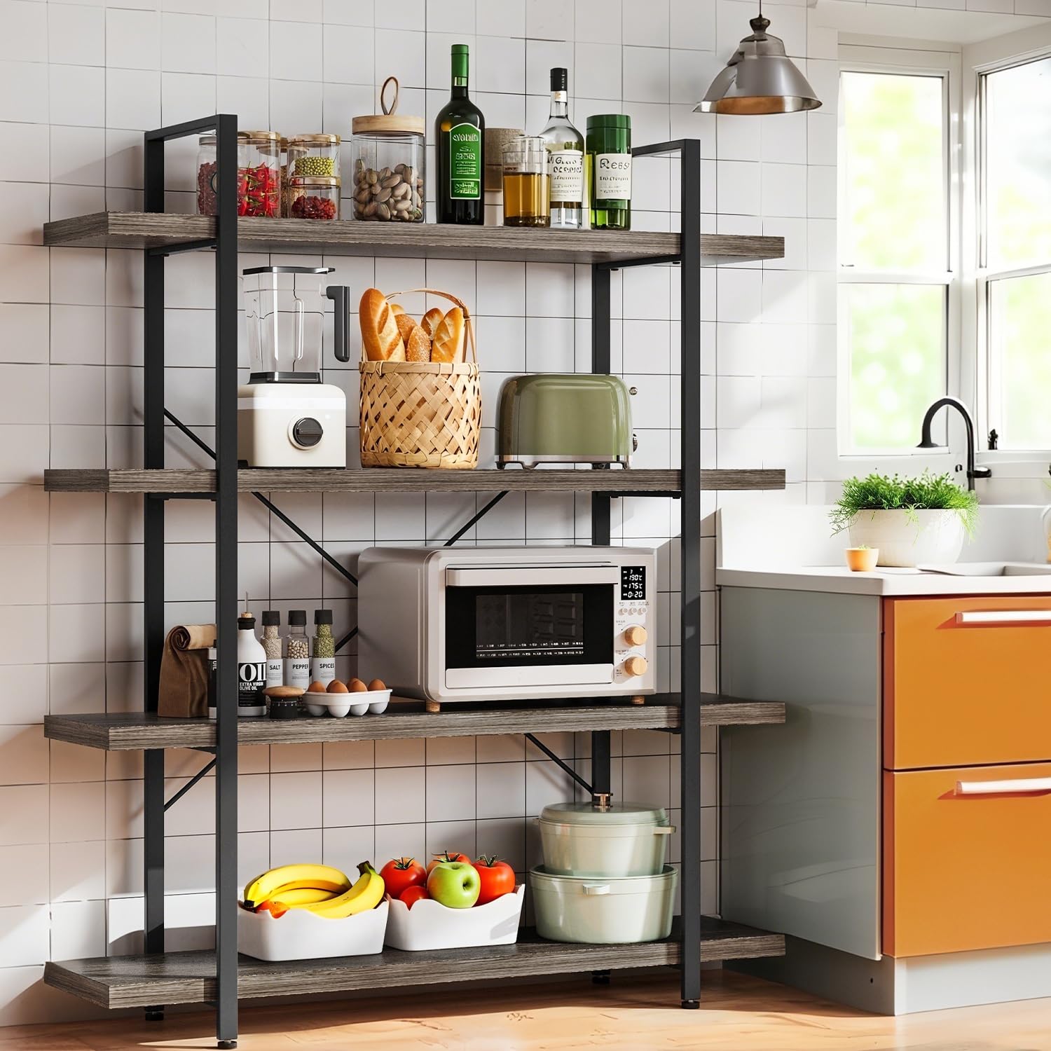 Amazon.com: Bookcase, 47 Inch Wide Wood Bookshelf, 120lbs Shelf