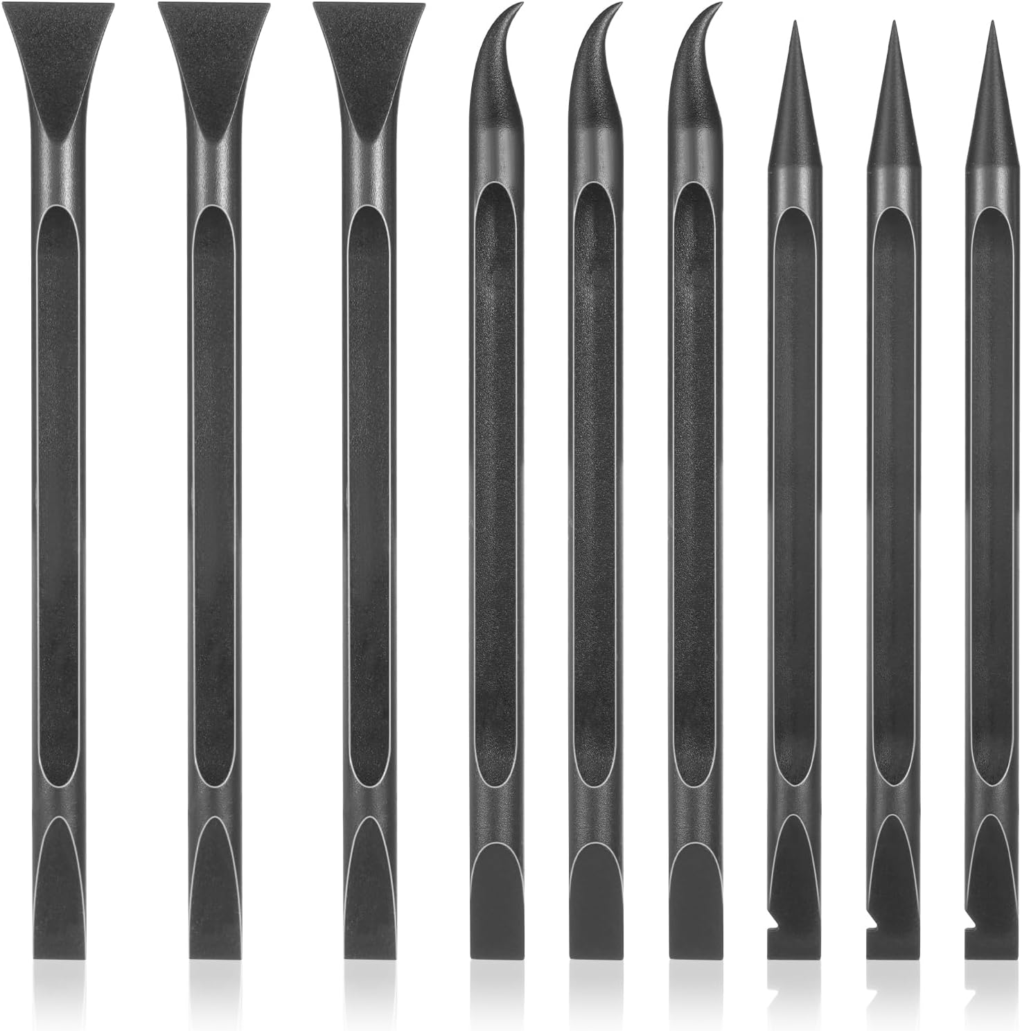 9 PCS Carbon Fiber Plastic Scrapers Tool, Non-Scratch Scraper Cleaning Pen Multi-Purpose Label Scraper for Clean Small Narrow Spaces and Gaps, Remove Stickers Labels Oil Stains Dirt