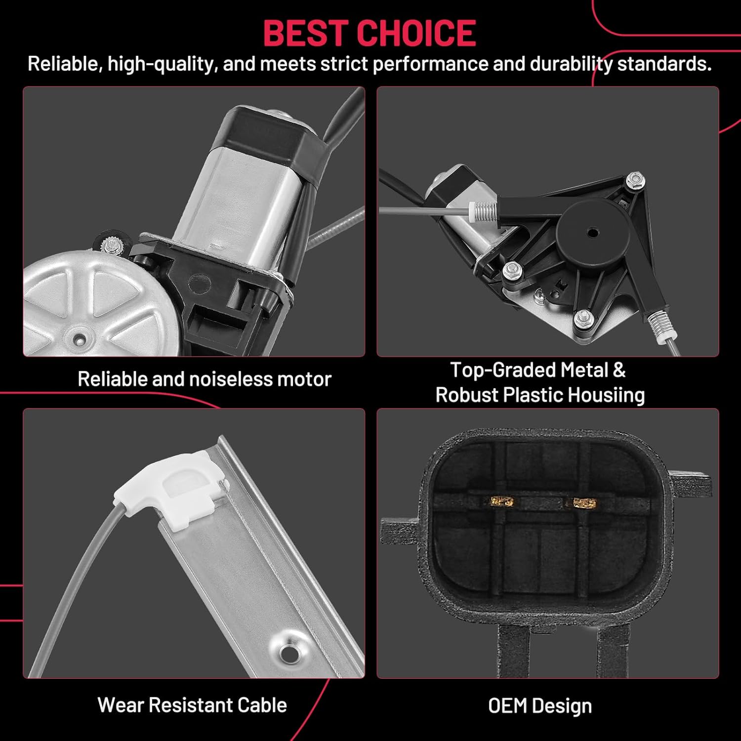 BDFHYK 748-912 Power Window Regulator with Motor Front Left for 2007-2018 Wrangler 2018 Wrangler JK 2007 2008 2009 2010 2011 2012 2013 2014 2015 2016 2017 07 08 09 10 11 12 13 14 15 16 17 18