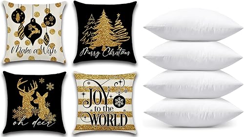 OTOSTAR Juego de 4 rellenos de almohada de 18 x 18 pulgadas, juego de 4 rellenos de almohada de 18 x 18 pulgadas, rellenos de almohada cuadrados