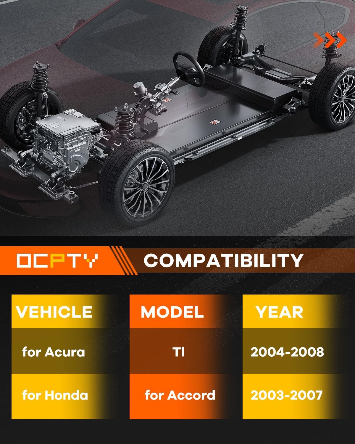 171372 Rear Shocks Struts for Acura/Honda AWD, OCPTY Complete Strut Assembly Fits 2004 2005 2006 2007 2008 for Acura for TL | 2003 2004 2005 2006 2007 for Honda for Accord Amortiguadores Struts-2Pcs