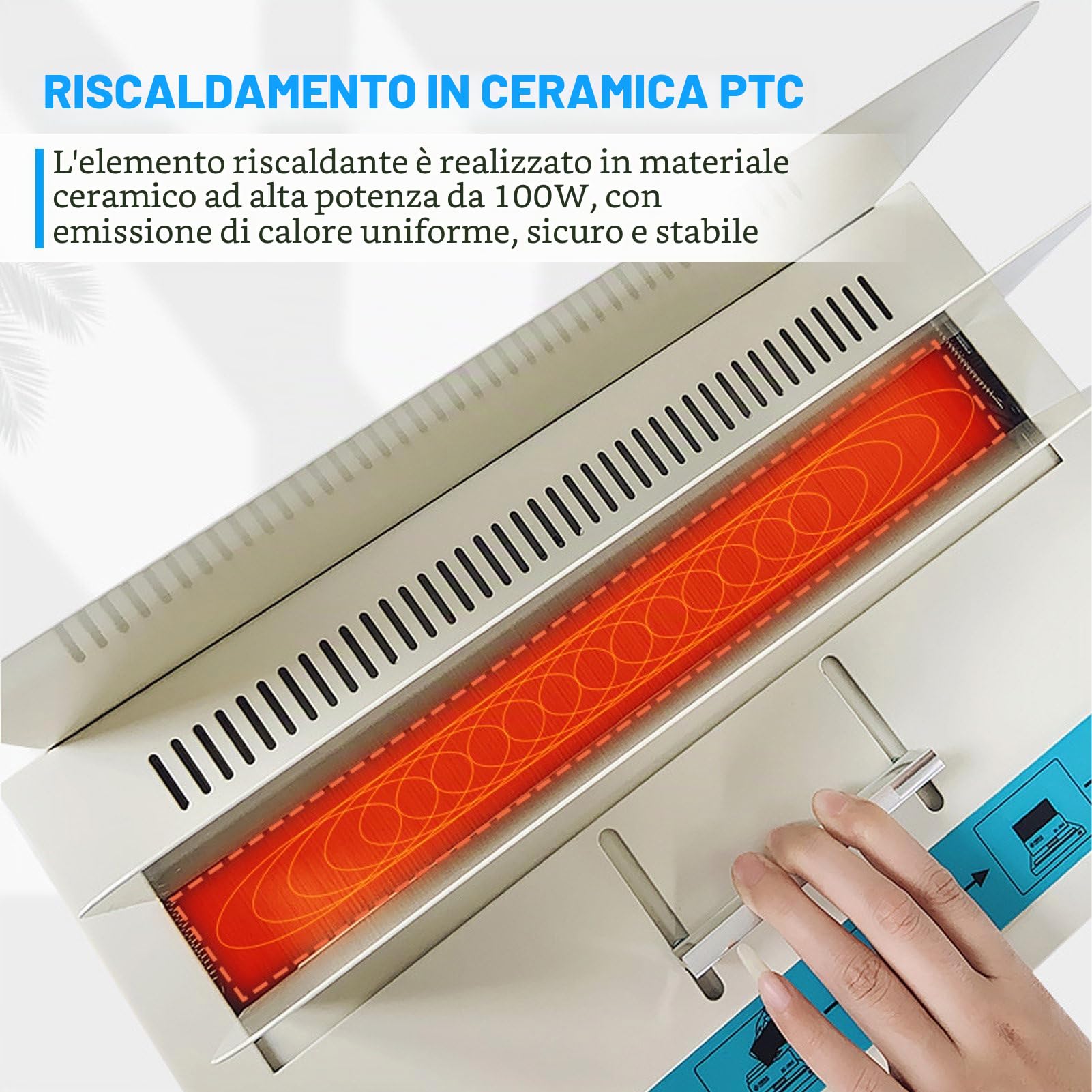 Rilegatrice elettrica a Caldo - Rilegatrice Termica per Documenti A3 (Lato Corto)/A4/A5 con Riscaldamento/Rilegatura in Ceramica PTC Spessore Rilegatura:5cm,Rilegatrice Termica per Documenti
