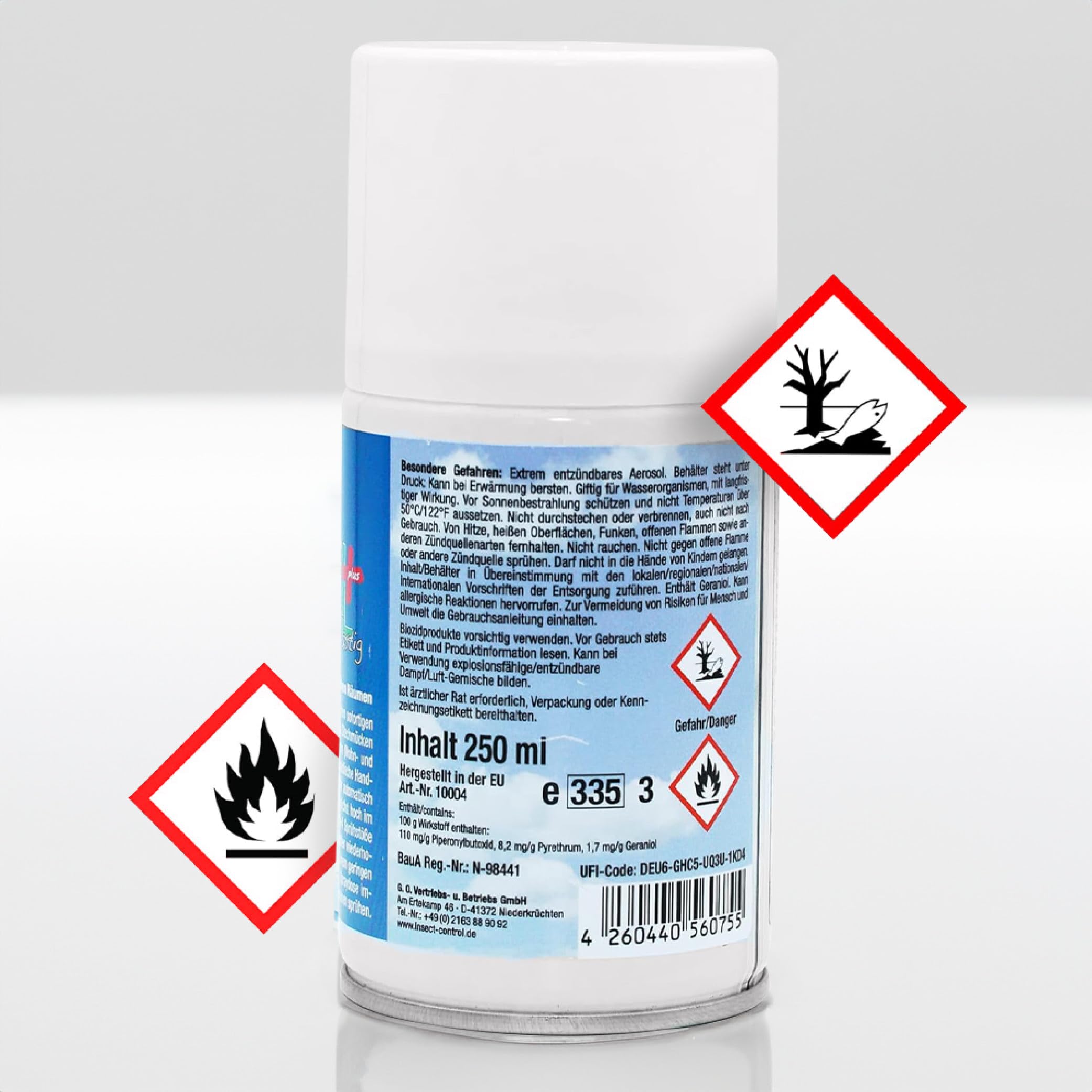 GO! Insect Control VORRAT: 6x Spray-Dosen zu 250ml - (6er-Pack) Insektenspray zur Fliegenabwehr gegen Schnacken, Stech-Mücken, Wespen, Fliegen u.a.(Gänseblümchen-Extrakt)…