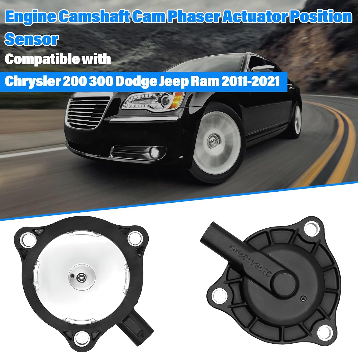 05184101AG Engine Camshaft Cam Phaser Actuator Position Sensor Compatible with Chrysler 200 300 Dodge Jeep Ram 2011-2021 Replaces 05184101AG 5184101AG 05184101AF 5184101AF 918-803, 4PCS