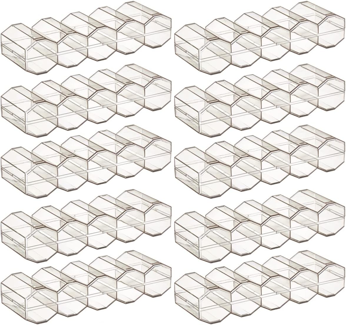 Set of 10 Casino Style Premium Multi Purpose Polycarbonate Poker Chip Tray - Each Tray Holds 100 (with Cover) or 200 Poker Chips (Without Cover)