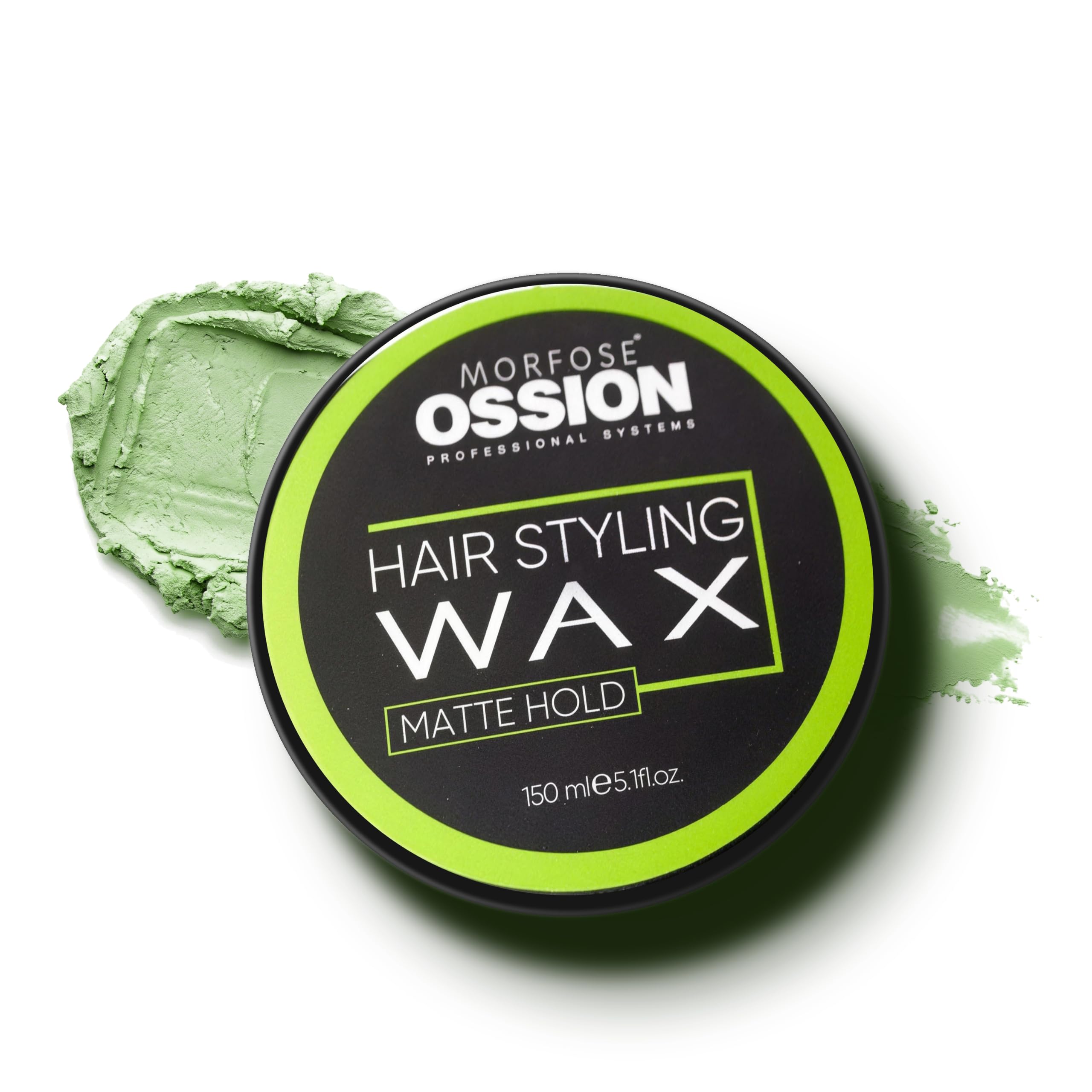 Morfose Ossion Hair Styling Wax 150ml- Shine Look, Edge Control for Men & Women, Developed by Barbers - Hair Wax, Hair Powder, Pomade & Clay for Styling (150 ml, Matte Hold)