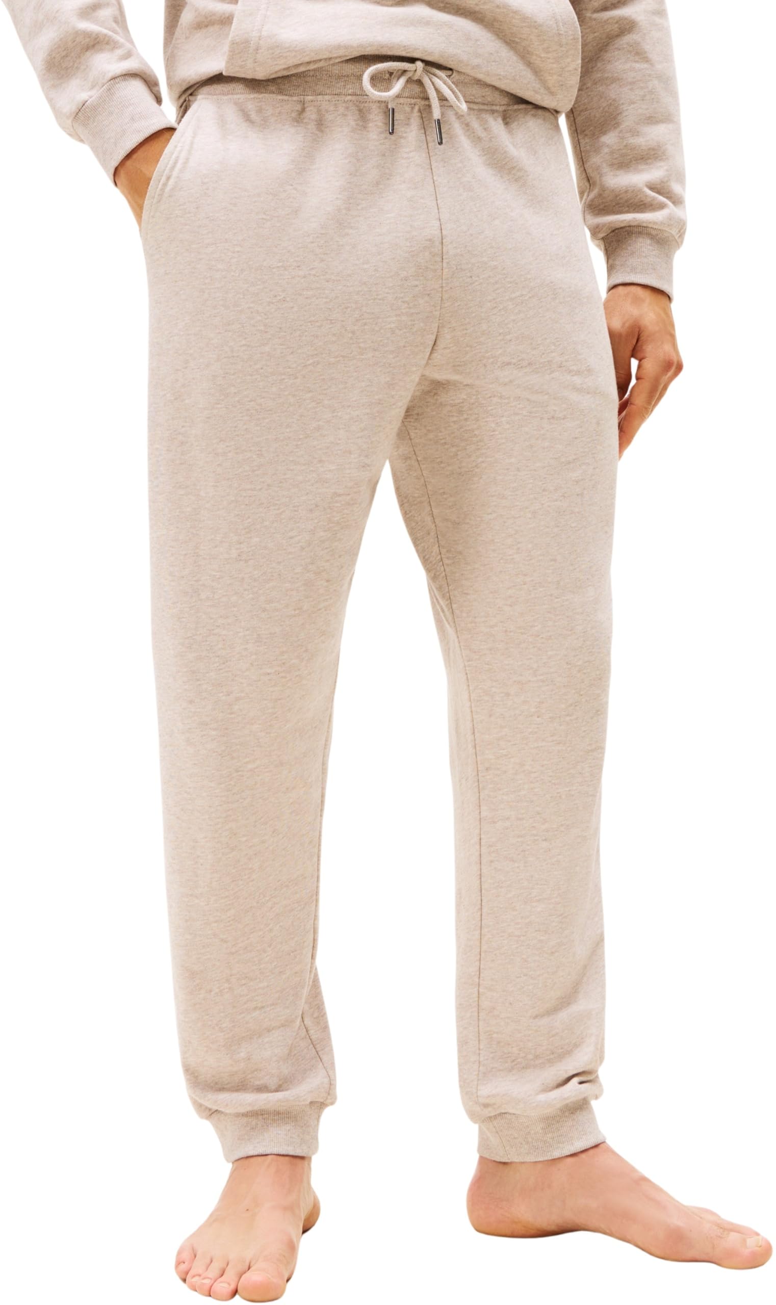Tommy Hilfiger Men’s Jogging Bottoms with Drawstring, Beige (Heathered Pebble), M
