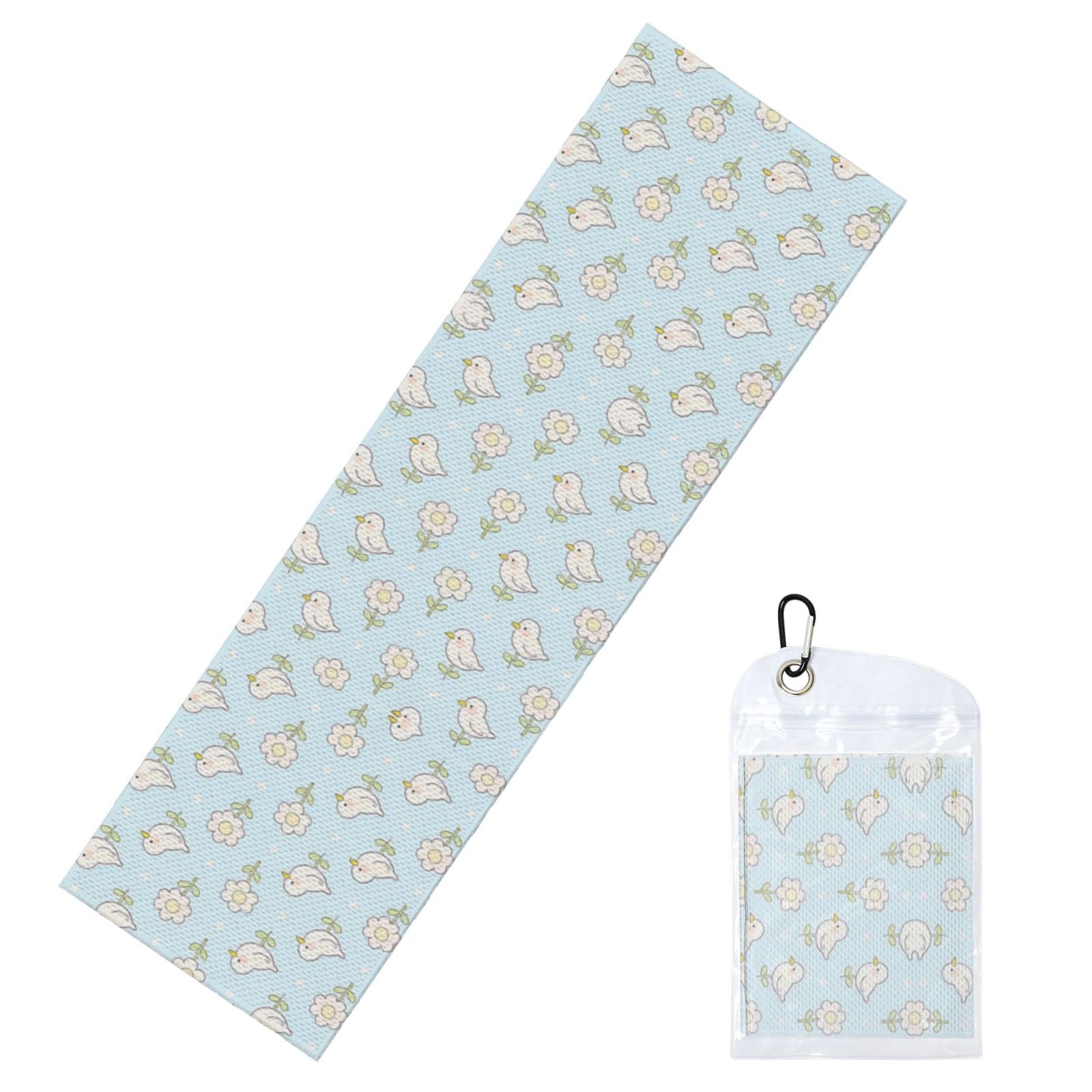 DUYIOKH Sky Floral Print Cooling Towel, Portable Towel for Gym Workout Golf Beach World Cup Sports Hot Weather