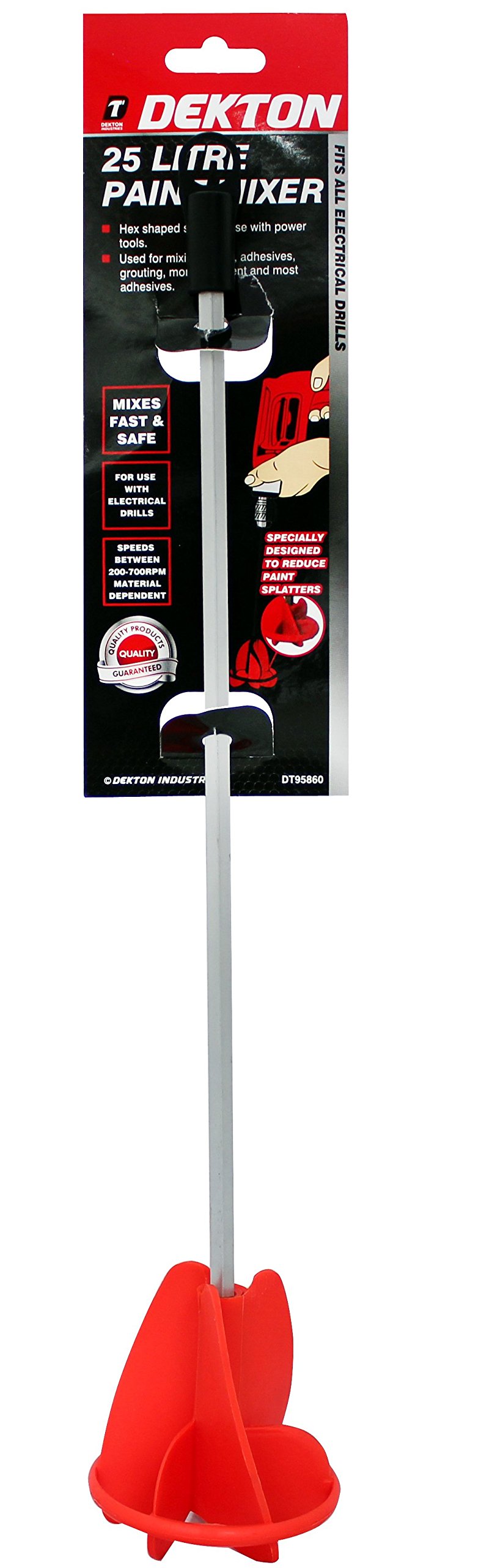 DEKTON DT95860 25 Gallon Paint Mixer, Black/Red