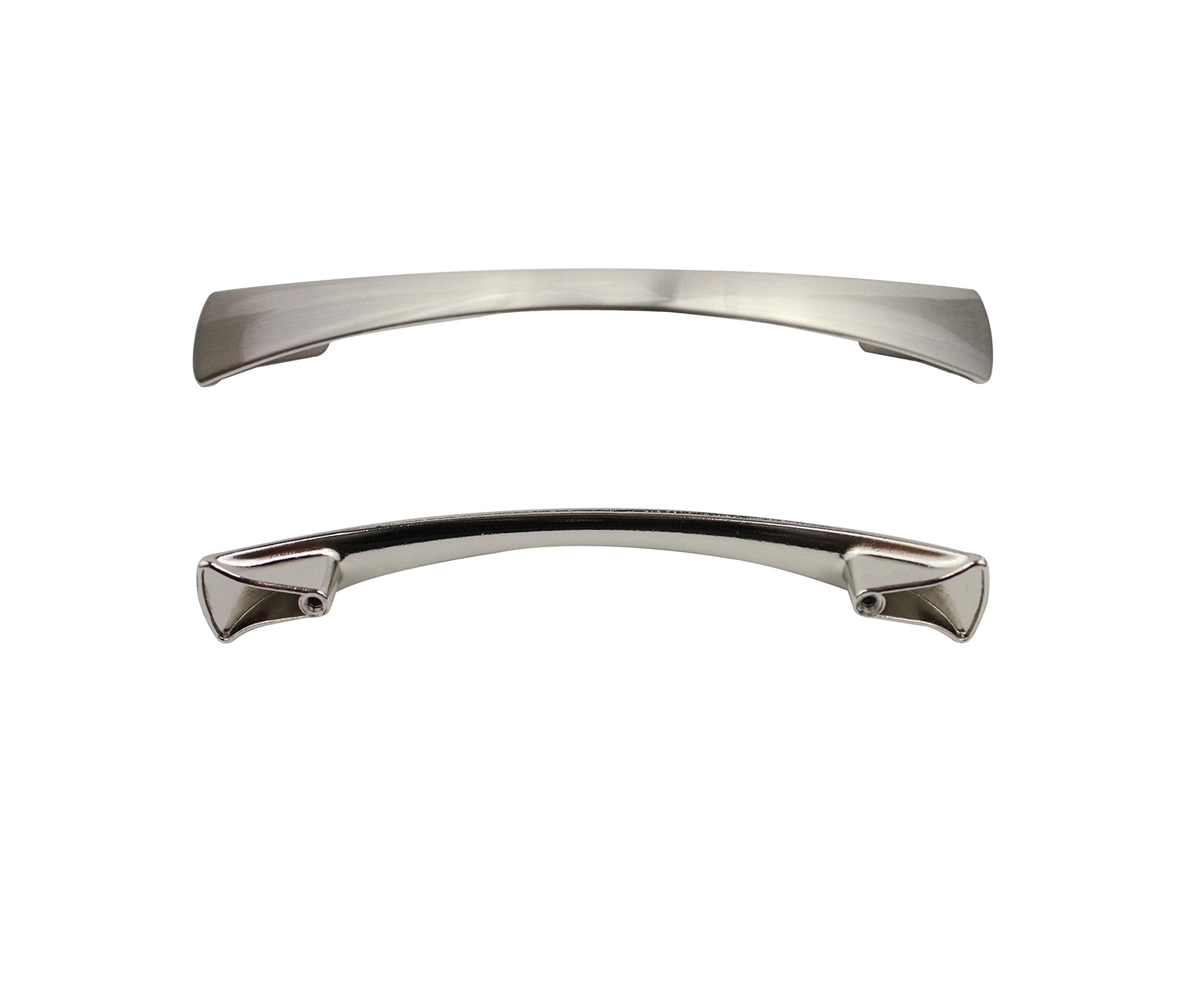 Formosa Design Hardware Brushed Nickel Curved Style Pulls Cabinet Hardware Choice of Quantity and Size (15, 96 mm)