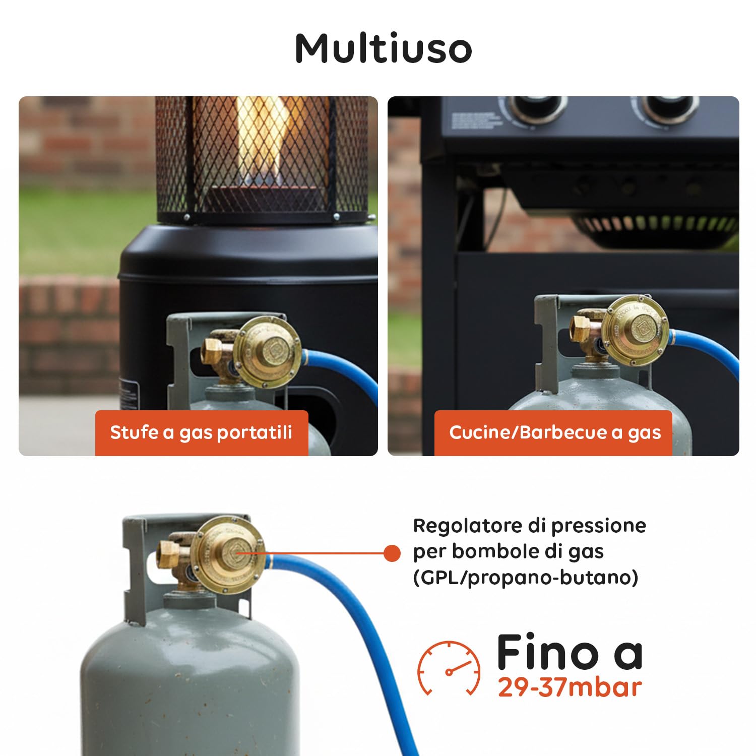 Regolatore Da 4kg/h Di Portata Massima Riduttore Per Gas Gpl - Foto 2