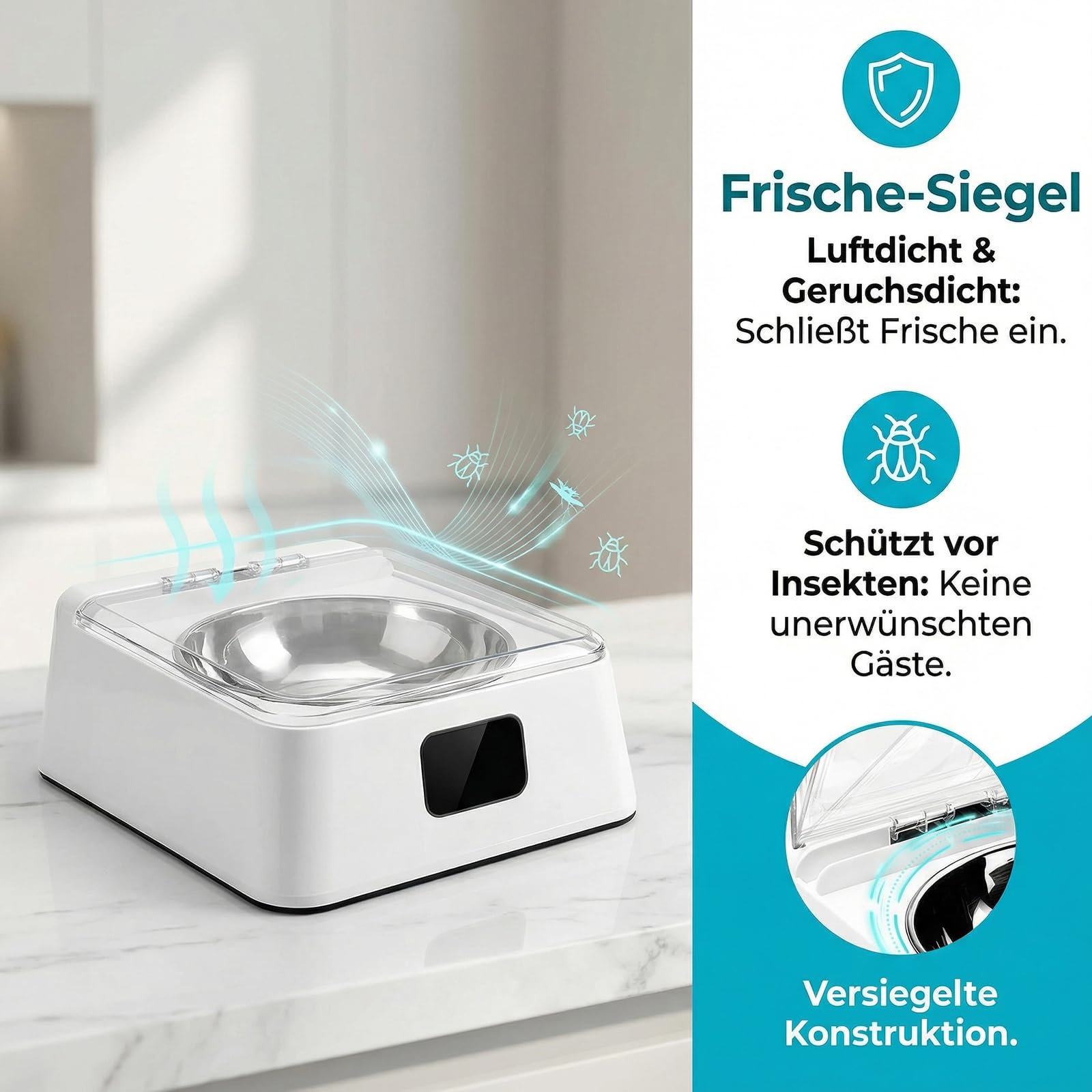 Futterautomat Katze Nassfutter 350 ml – Katzenfutter Automat mit Infrarot Sensor, Leiser Futterspender Katze, Nassfutterautomat für Katzen & Kleine Hunde, Automatic Cat Feeder USB Aufladbar
