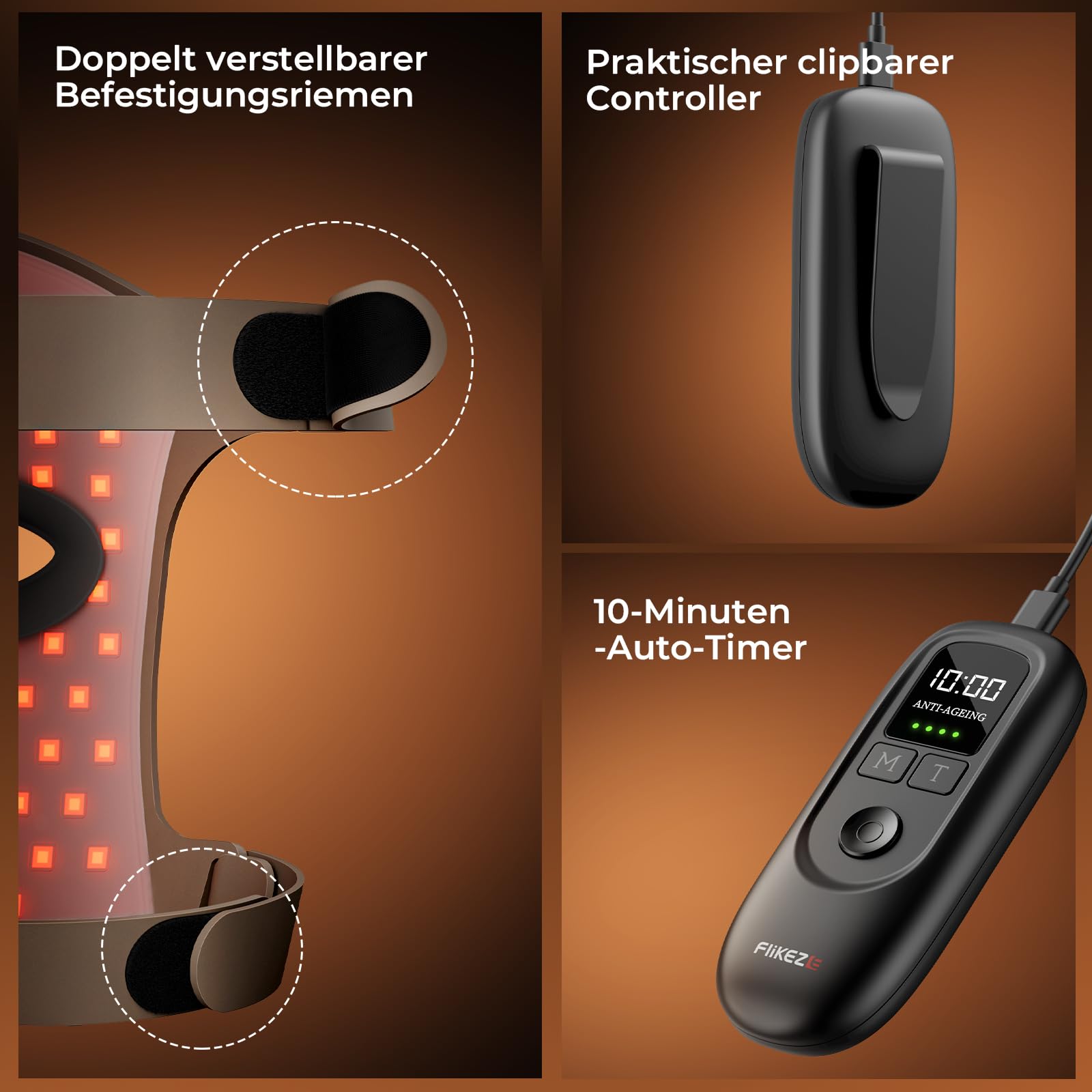 LED Maske Gesicht, Rotlicht Maske Gesicht für Anti-Aging, gegen Akne, Falten & Hautpflege, Led Gesichtsmaske Lichttherapie Pflegegerät für alle Hauttypen Led Face Mask Light Therapy für Zuhause Reise