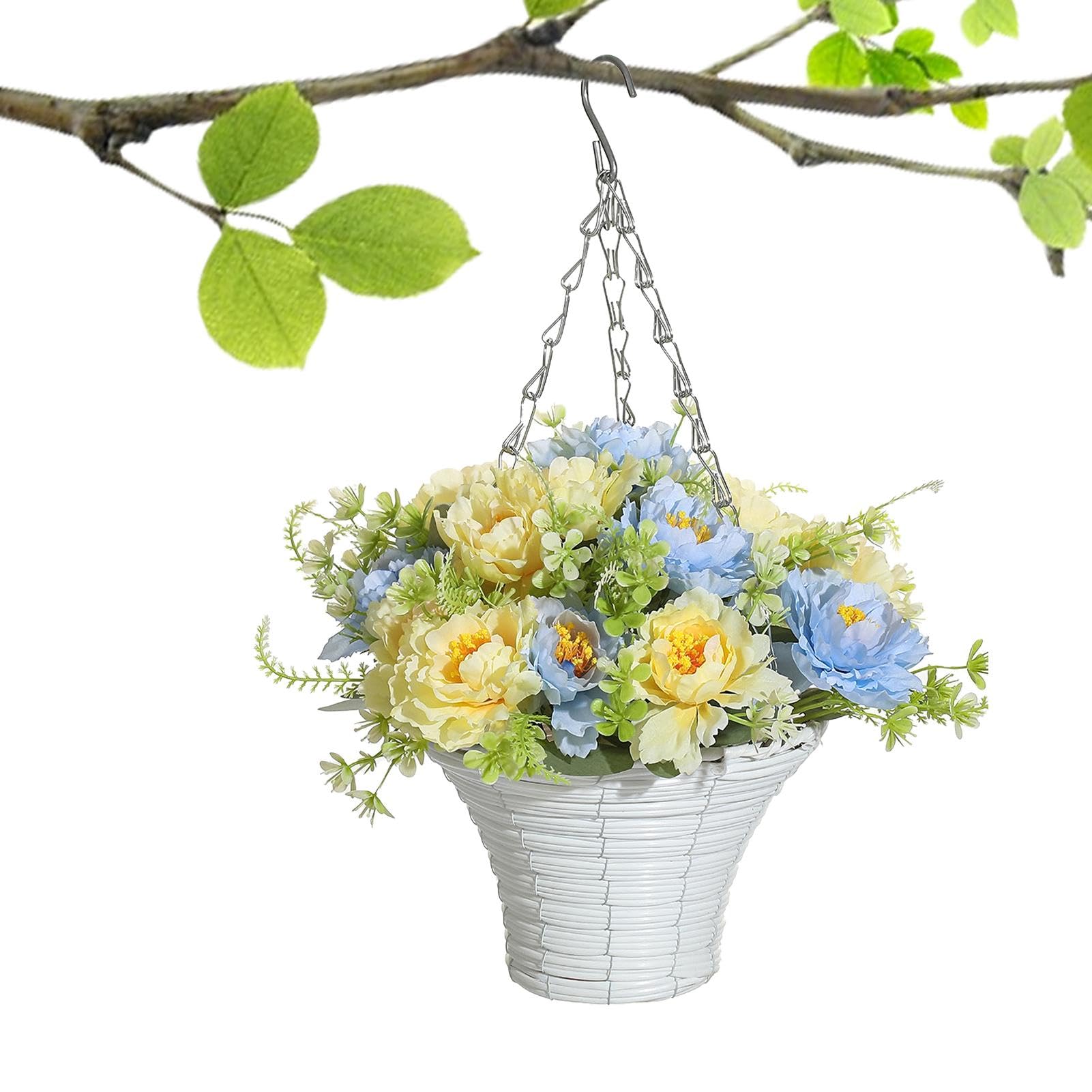 Panier suspendu artificiel avec fleurs plante suspendre terrasse porche campagne