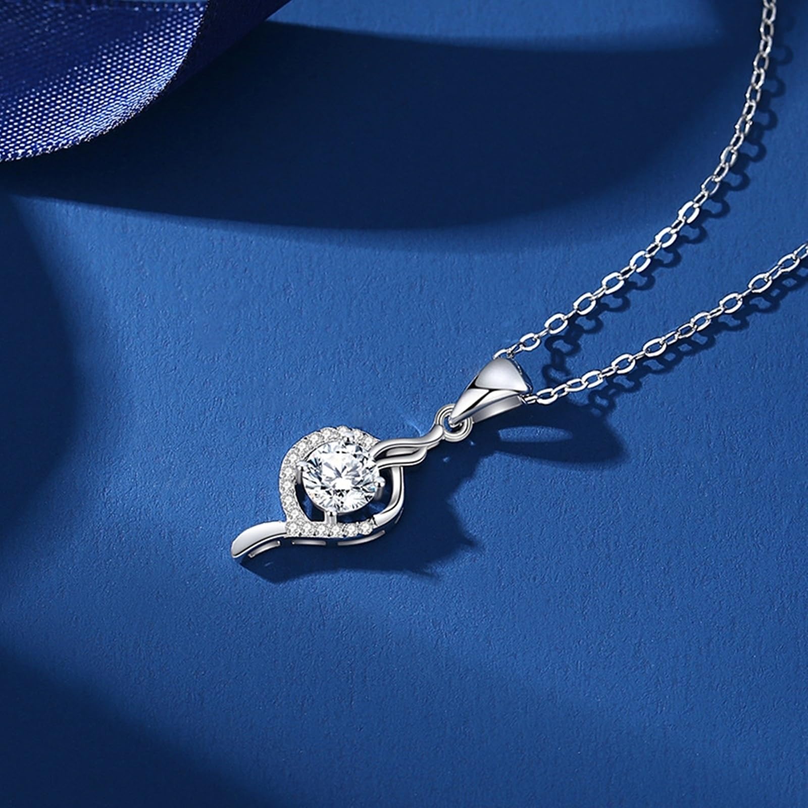 Collares de moda para mujer con moissanita, collar de oro rosa, cinta de halo de boda, cumpleaños