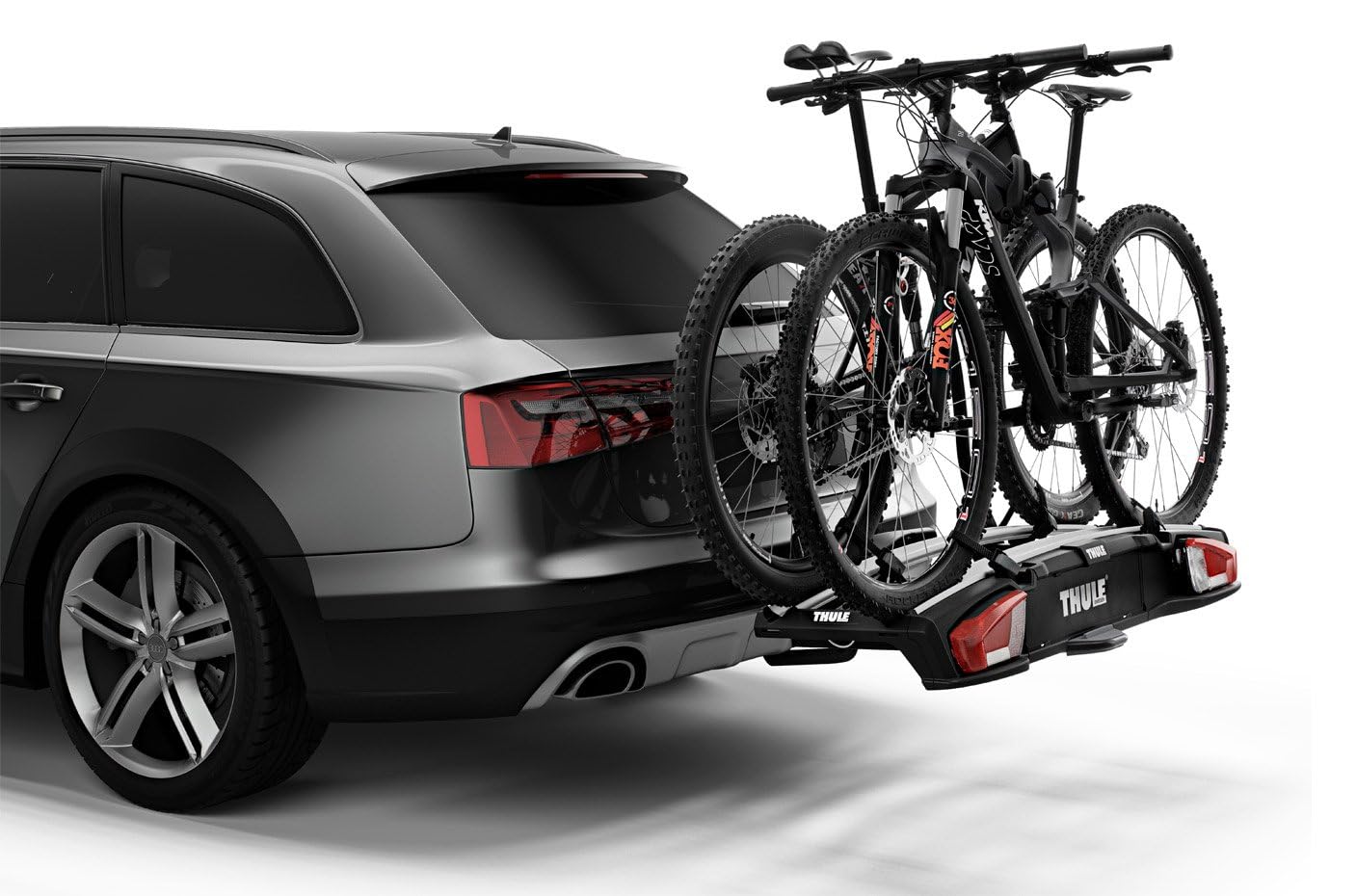 Thule VeloSpace XT Fahrradträger, Fahrradträger Anhängerkupplung Black/Aluminum, 2(3) Bikes