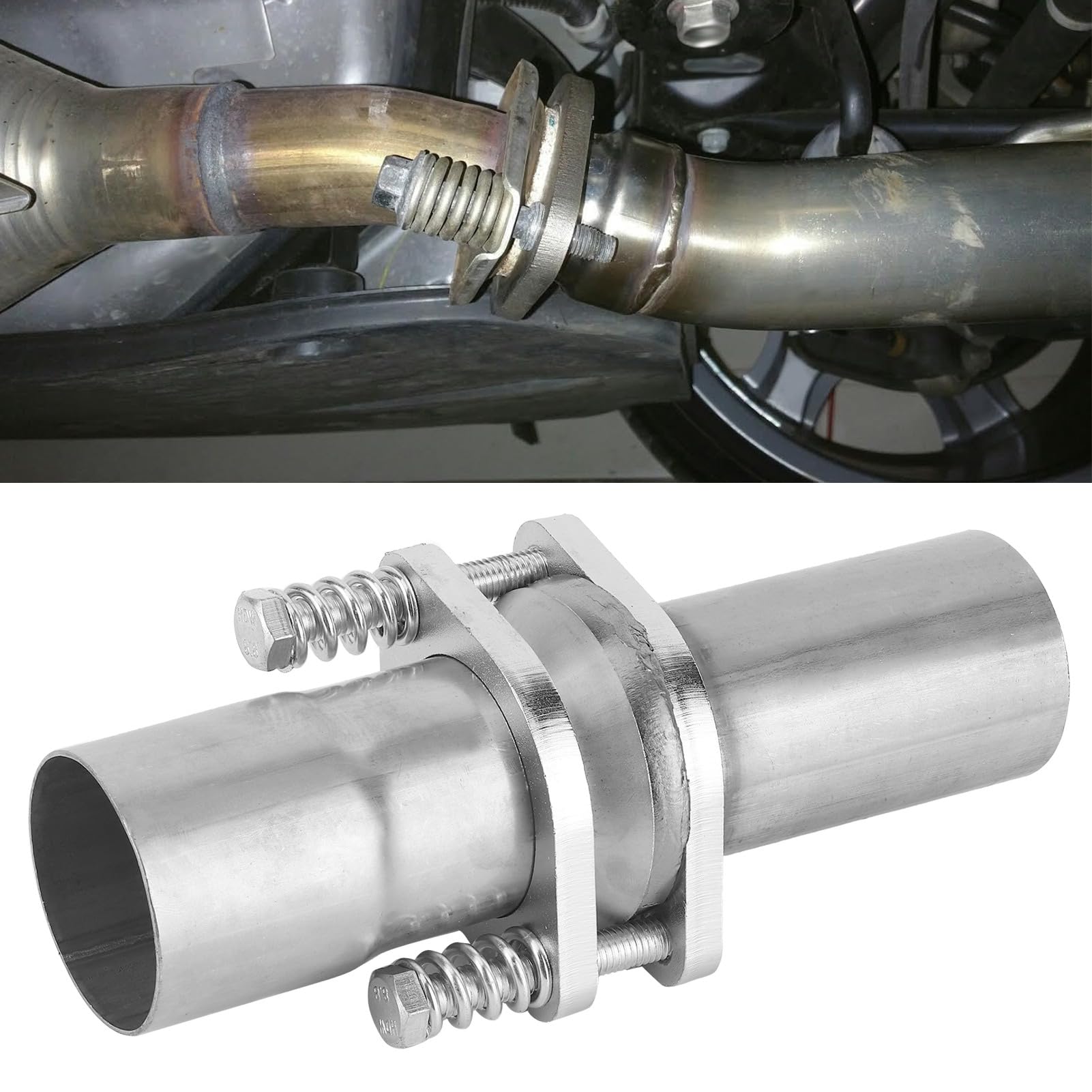 Kit de Tubería de Reparación de Perno de Resorte de Brida de Acero Inoxidable Universal, Fijación Rápida de 2,25 Pulgadas de Diámetro Interior a 2,25 Pulgadas de Diámetro Exterior