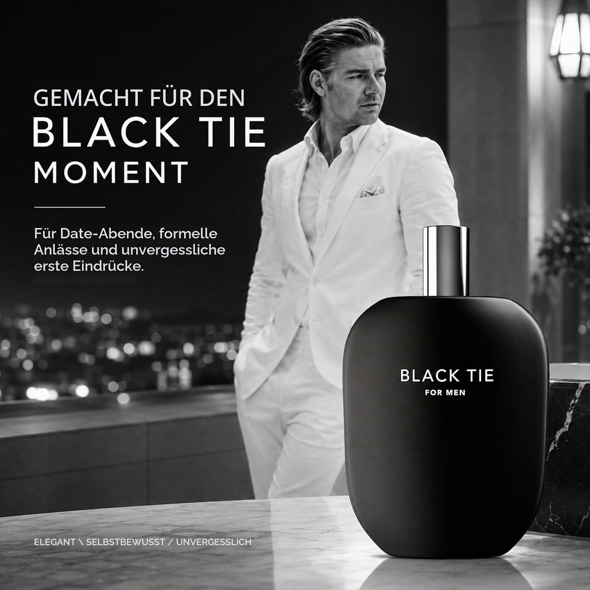 Fragrance One | Jeremy Fragrance BLACK TIE for Men | markanter Herrenduft | Maskulin, Dominant, Autoritär | Eau de Parfum für Herren | Intensiv | Perfekt für den Abend | 100 ml Flasche mit Box